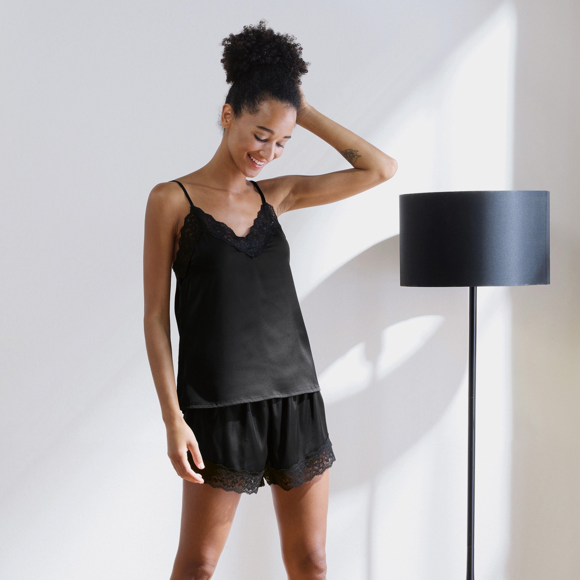 Erwin Müller Pyjama Damen-Shorty Satin Uni