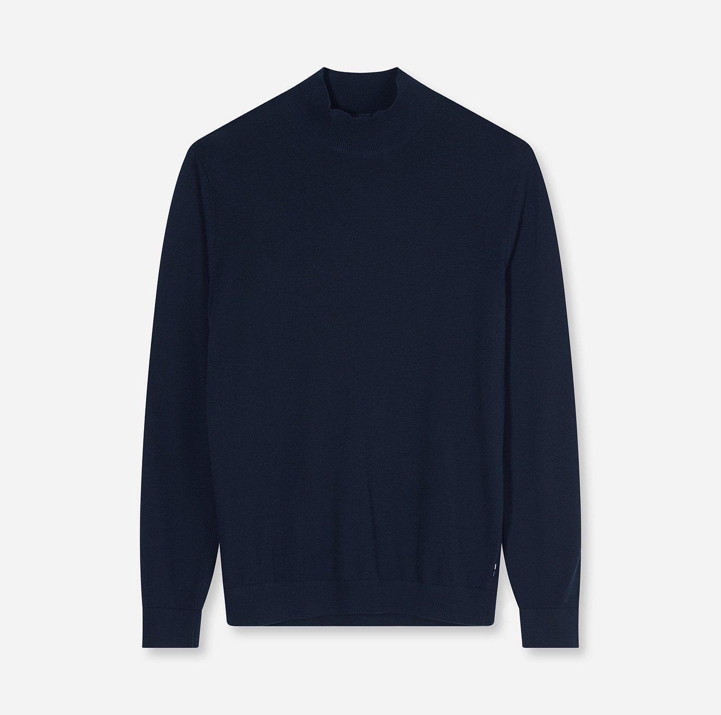 OLYMP Stehkragenpullover Baumwoll-Lyocell-Mix, Regular Fit