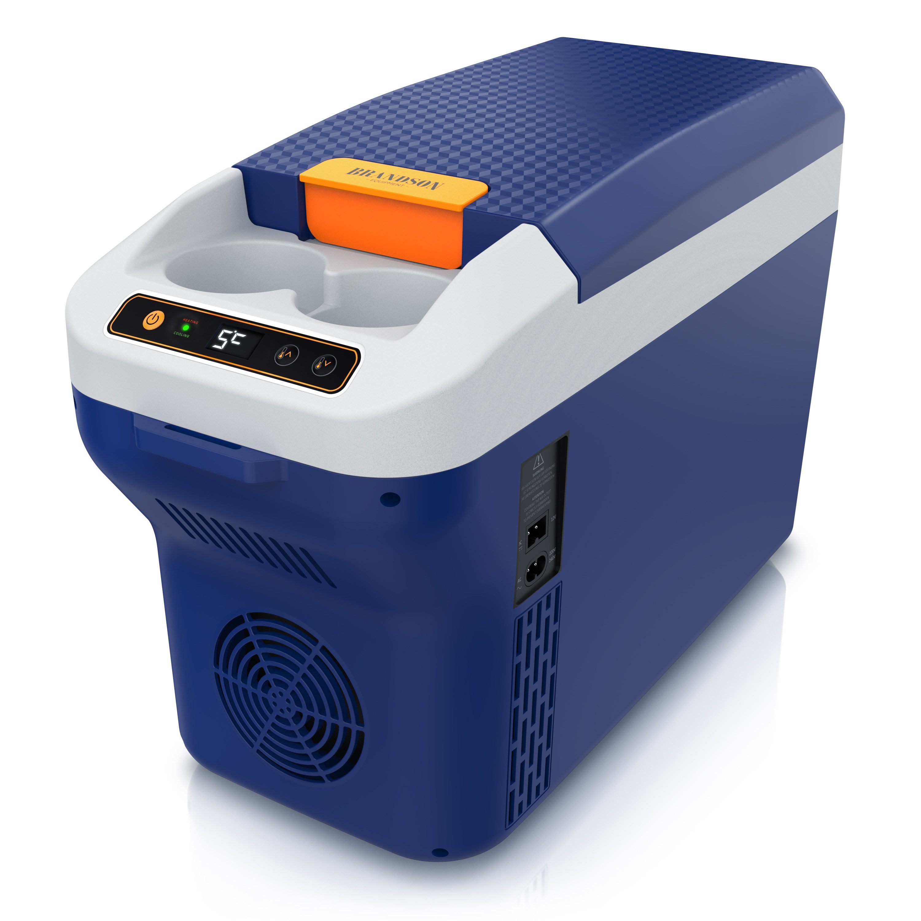 Brandson Elektrische Kühlbox 10 L, Kühlt & hält Warm, von -10 bis +65°C, für die Mittelkonsole, 10 l, Kühlbox elektrisch, 230 V Netzspannung und 12 V KFZ Auto Bordspannung
