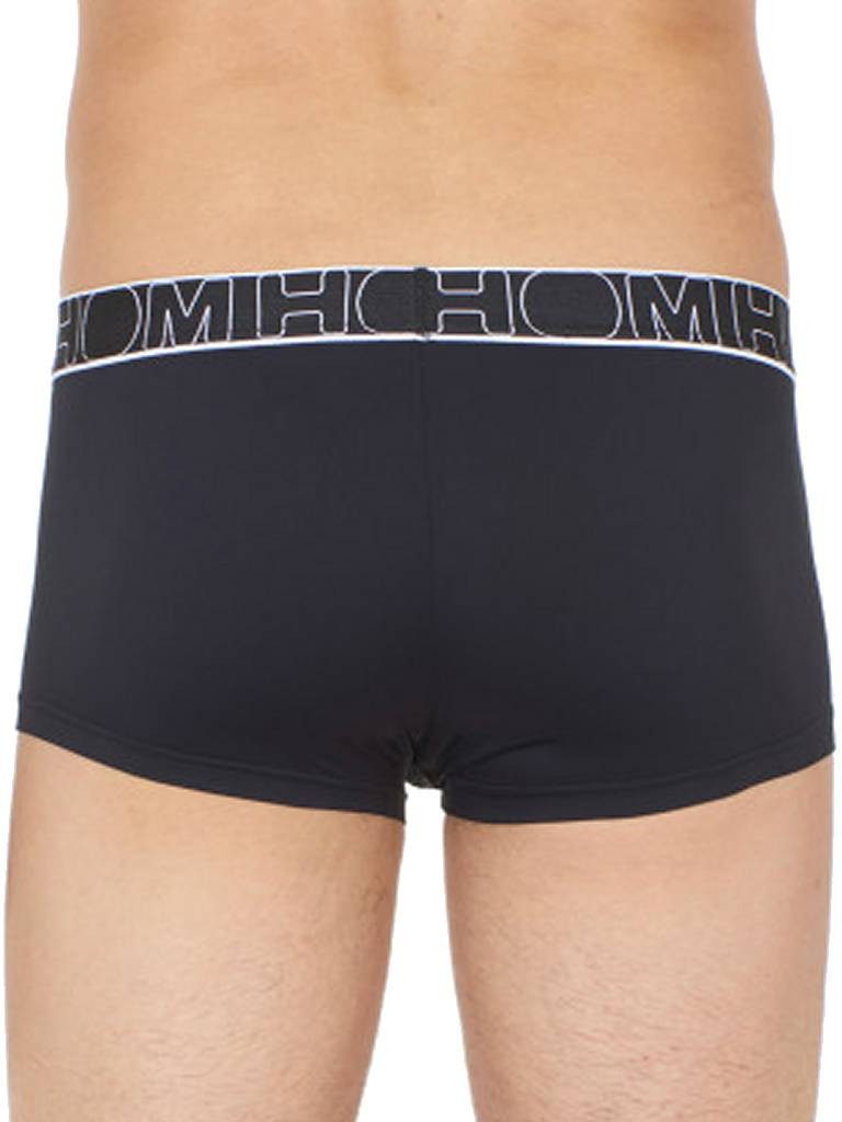 HOM Herren Boxershorts Max – Mikrofaser-Polyamid, Geometrisches Muster, Marine/weiß