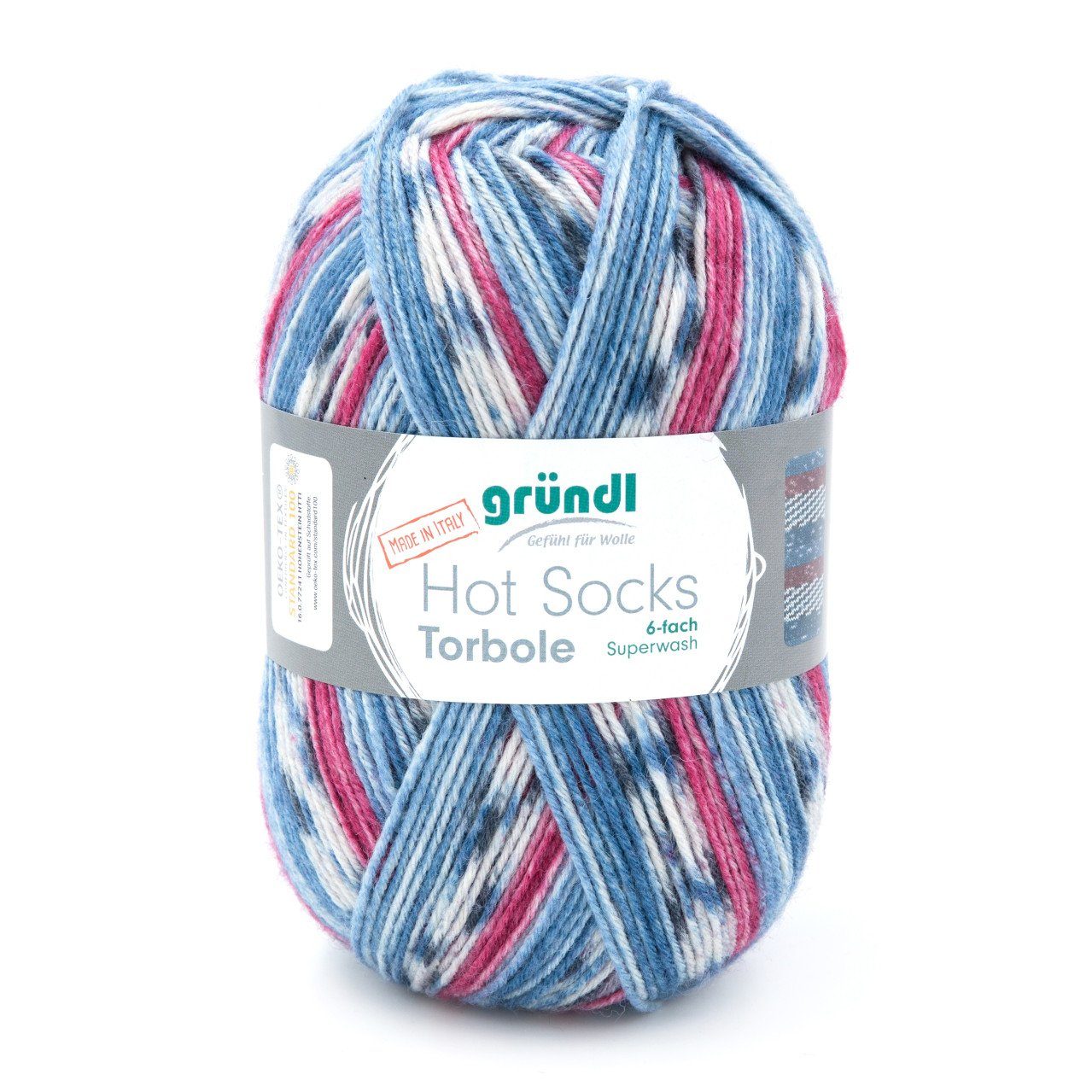 Gründl Gründl Sockenwolle Hot Socks Torbole, 6-fach, 150 Häkelwolle