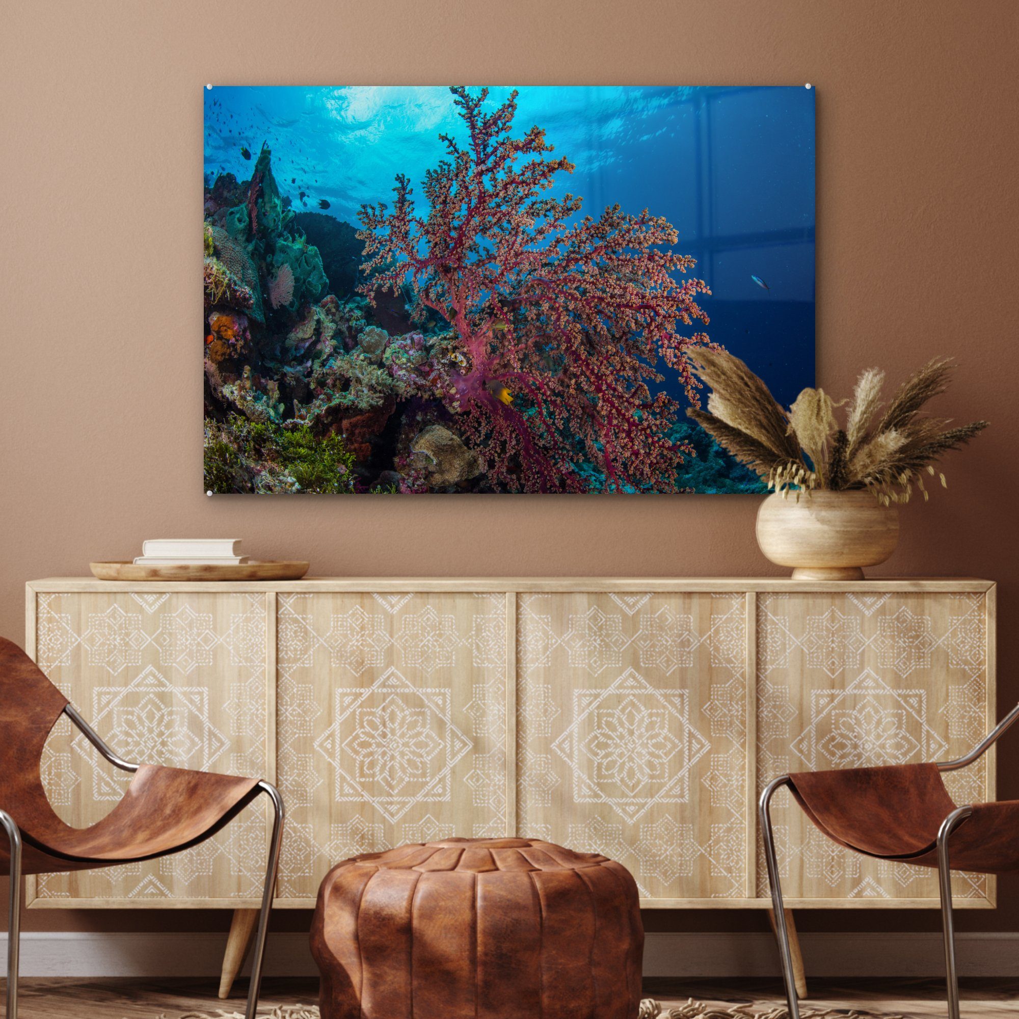 Wakatobi-Nationalpark, MuchoWow Koralle (1 Acrylglasbild einer im St), Schlafzimmer & Wohnzimmer Acrylglasbilder Nahaufnahme