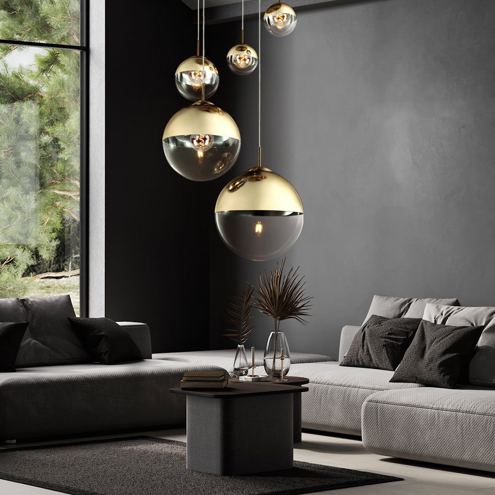 GLOBO LIGHTING Kugelleuchte, Leuchtmittel nicht inklusive, Hänge Pendel Lampe Arbeits Zimmer Glas Kugel Strahler Decken