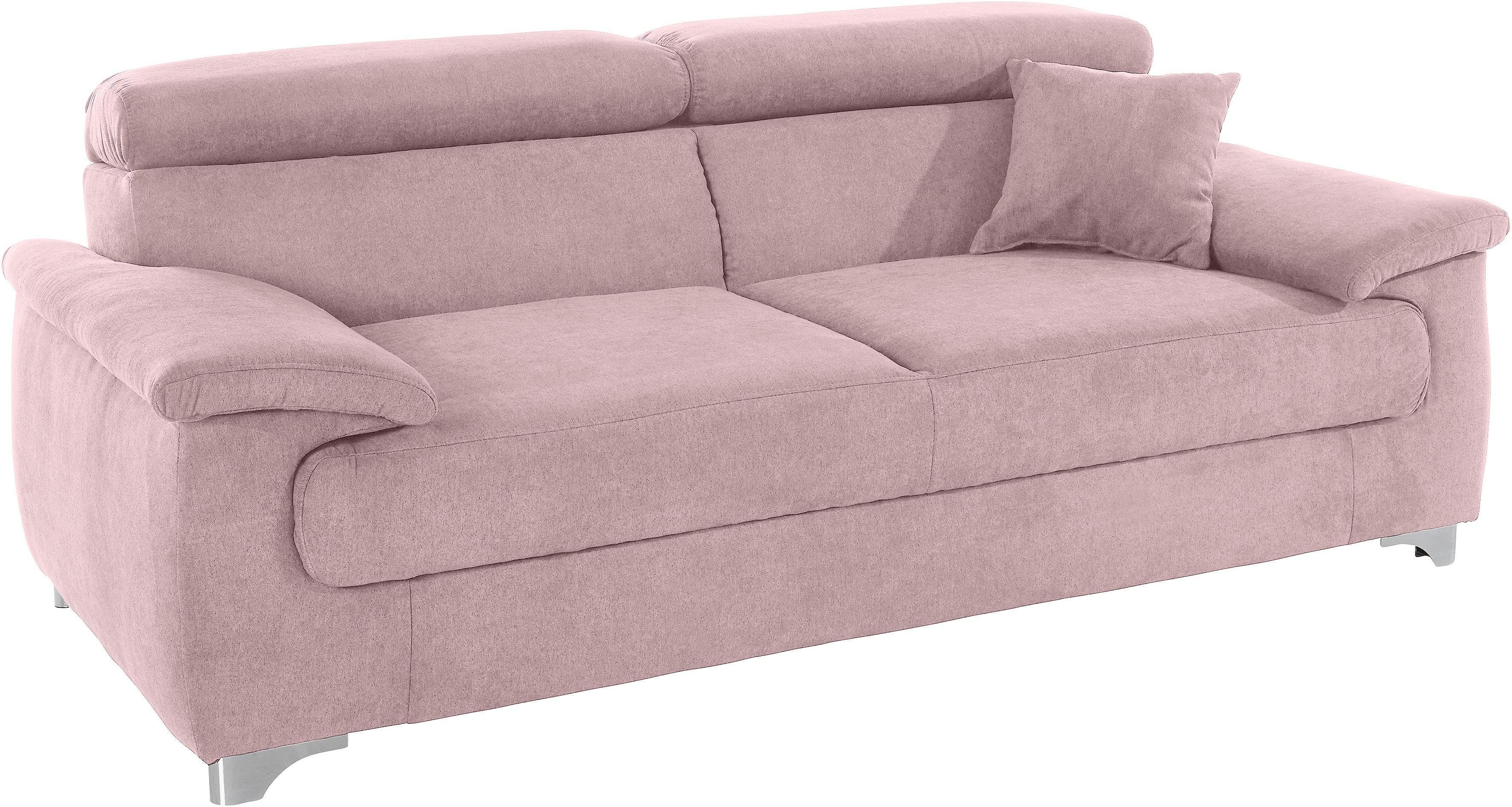 DOMO collection 2-Sitzer Mira inklusive Kopfteilverstellung für mehr Wohlfühlkomfort, elegant und modern, komfortabel, frei im Raum stellbar