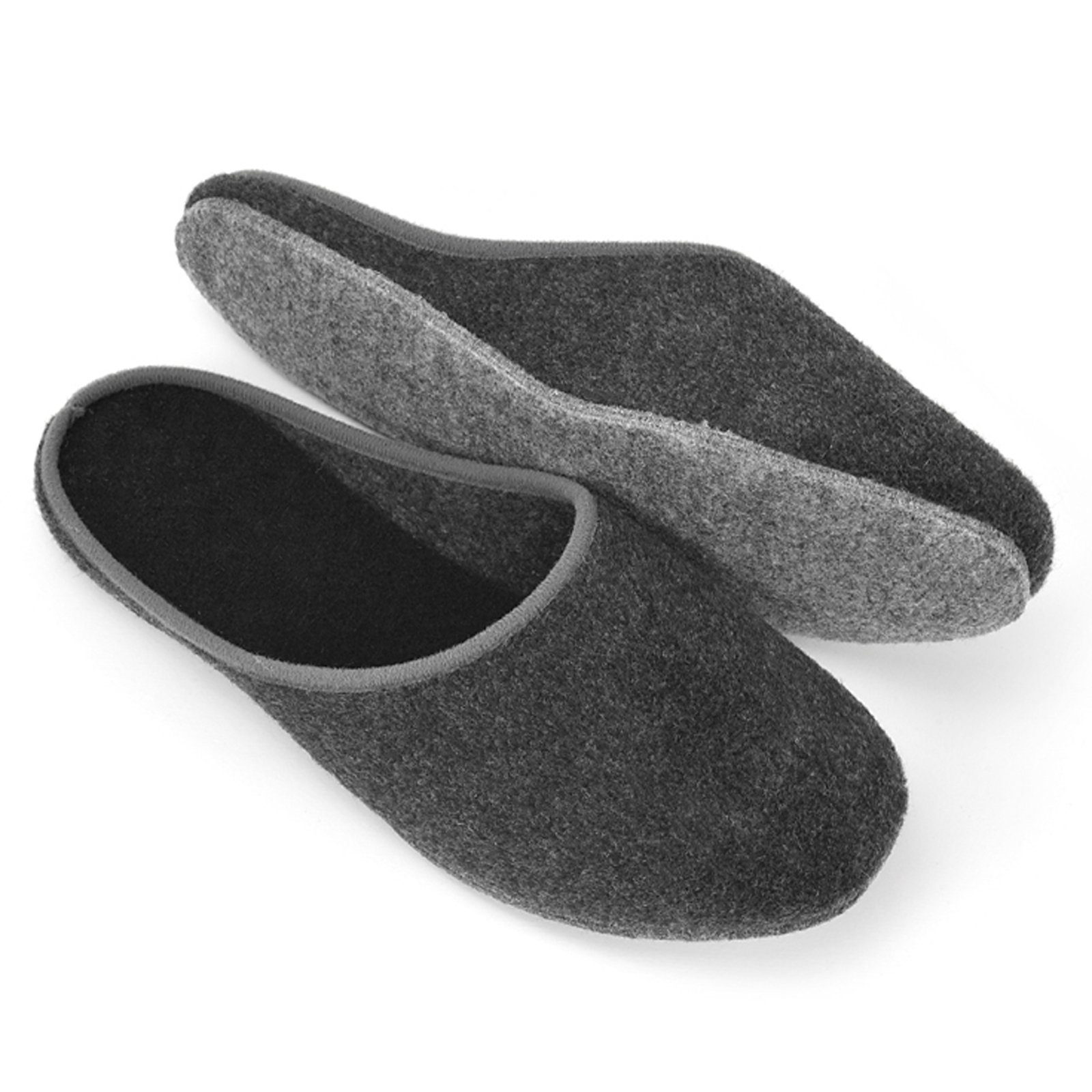 Pantoffelmann Filzpantoffeln Herren Damen Filz Hausschuh leichte Winter Filzlatschen Pantoffel (1 Paar) für Laminat- und Parkettfußböden