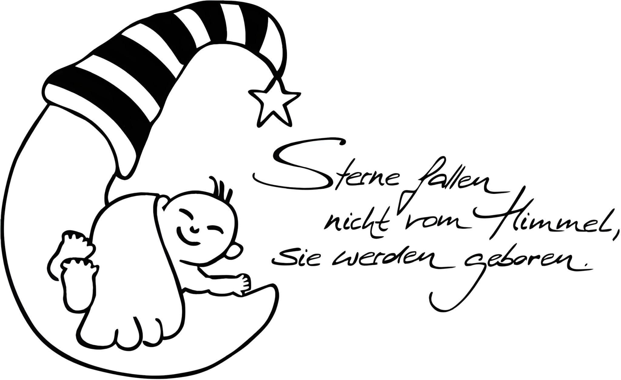 Heyda Stempel HEYDA 211801206 Stempel Geburt Sterne fallen nicht vom Himmel Holz