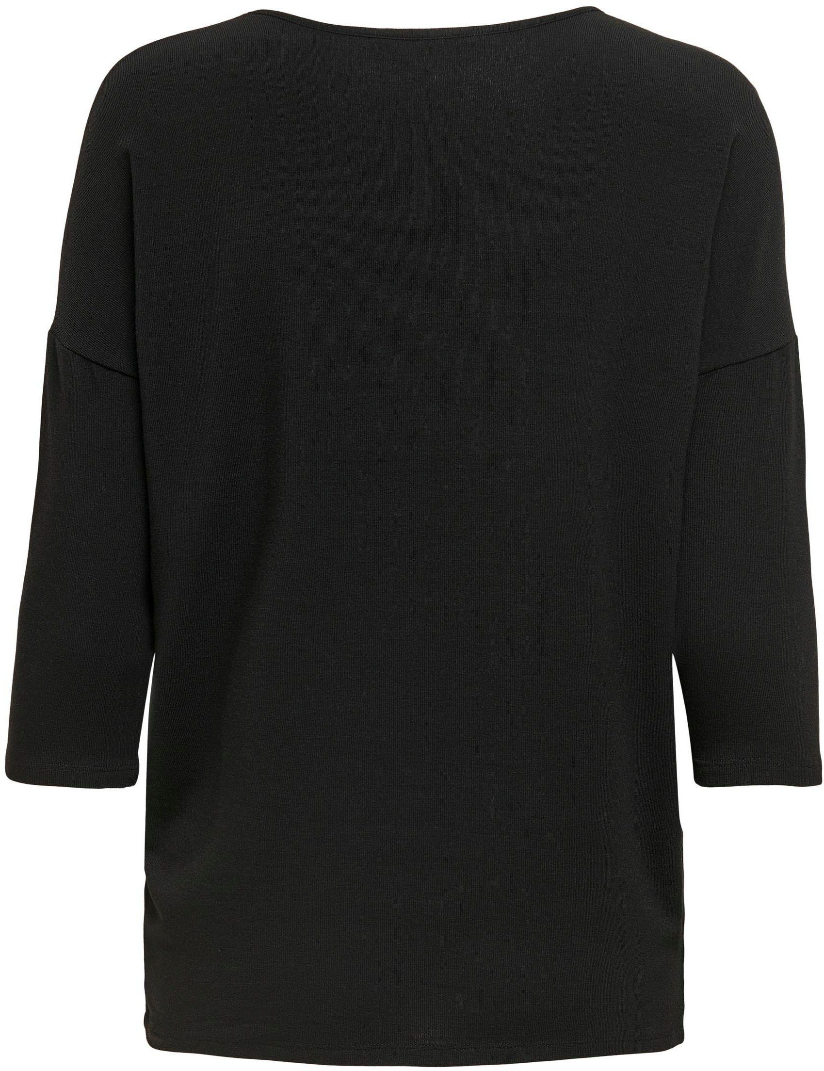 ONLY ONLGLAMOUR black 3/4-Arm-Shirt in Oversize-Form lässiger