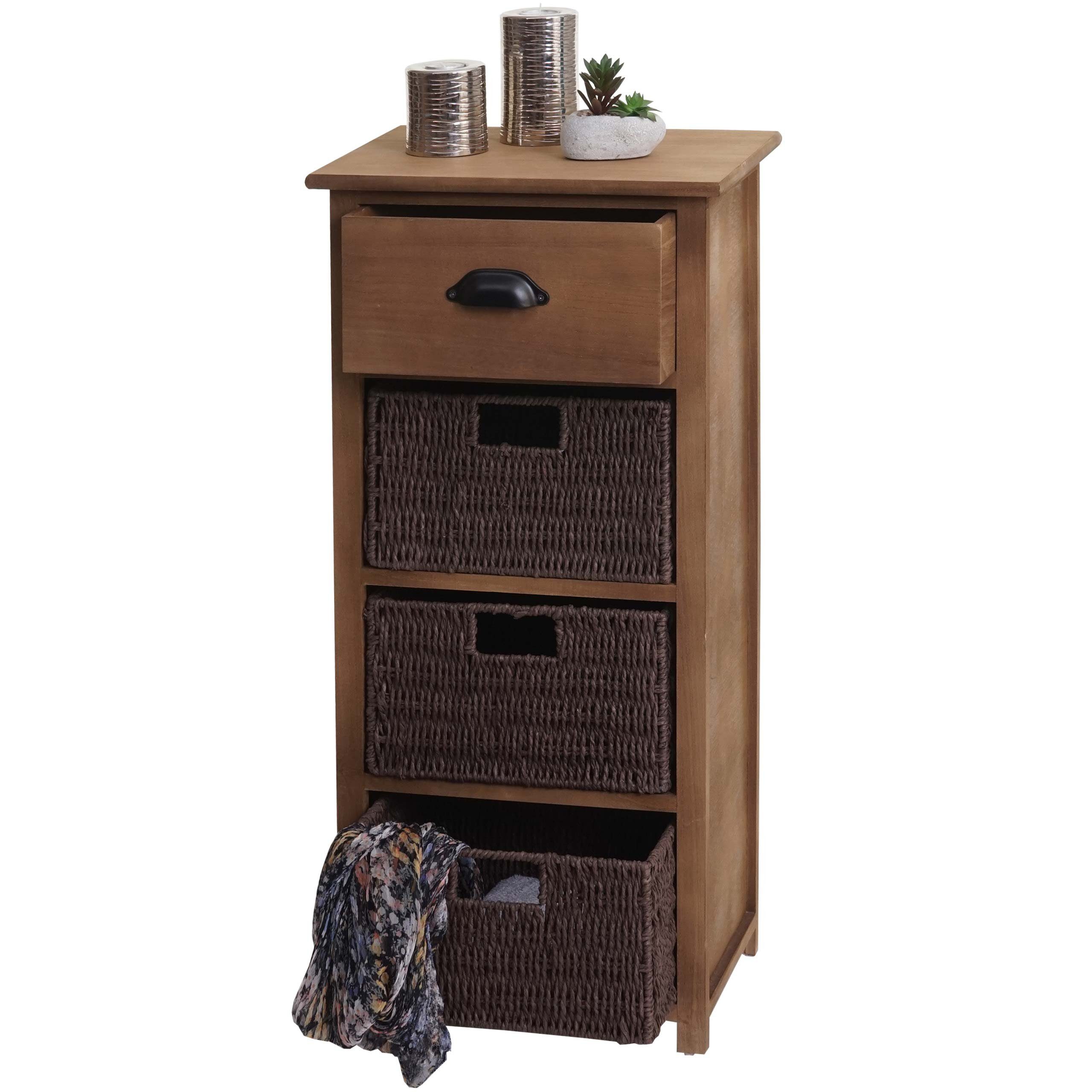 MCW Kommode MCW-K84, Mit Schublade und 3 Körben, Inkl. Fußbodenschoner