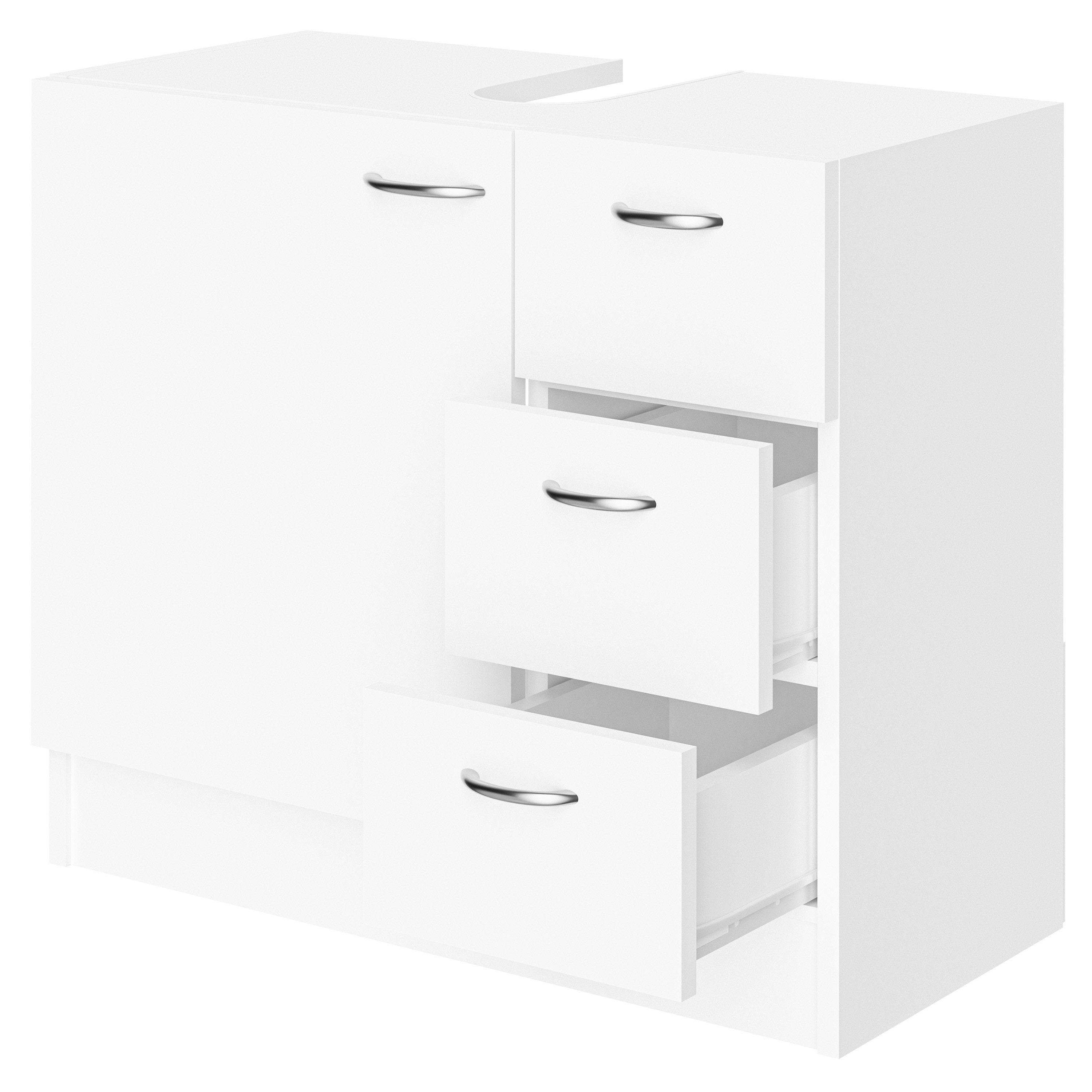 Casaria Waschbeckenunterschrank Neapel mit Schubladen 63cm Breit Waschbecken Unterschrank Badezimmer Stehend