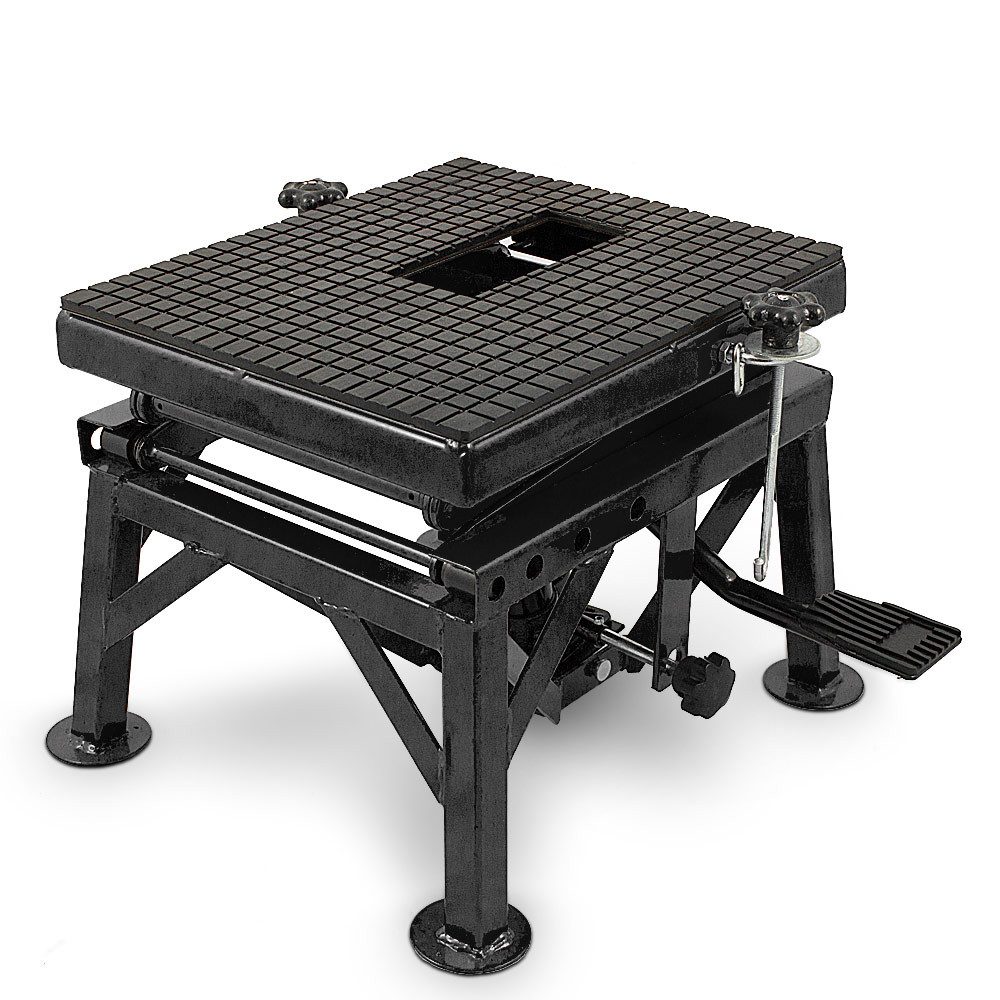 Bituxx Motorradheber Hebebühne hydraulisch 60/75/87cm bis 135kg Schwarz, max. Hubhöhe: 87 cm, 1-tlg., MS-19733 – Bild 2 von 5