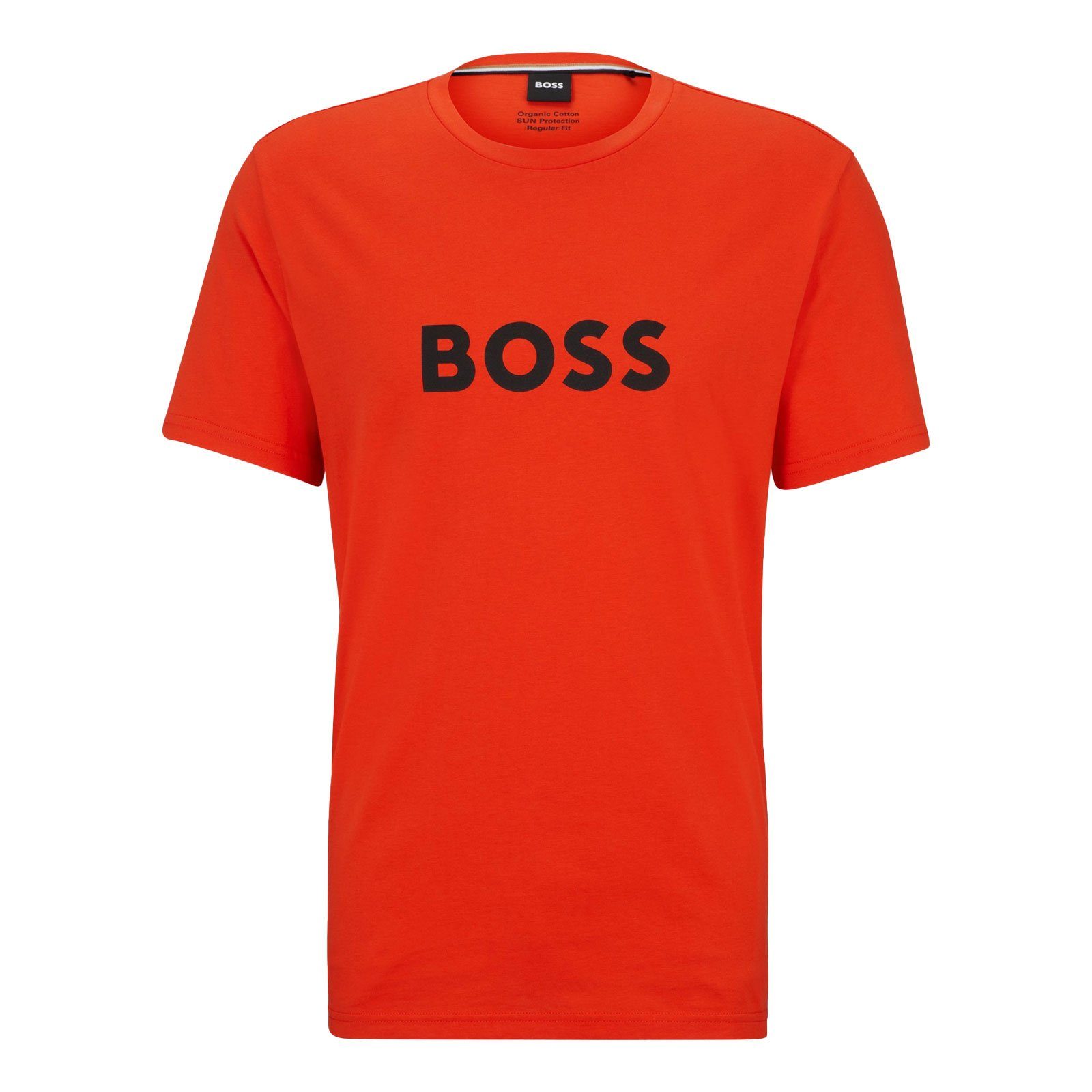 Brust bright 821 auf Markenprint großem orange mit der T-Shirt RN BOSS T-Shirt