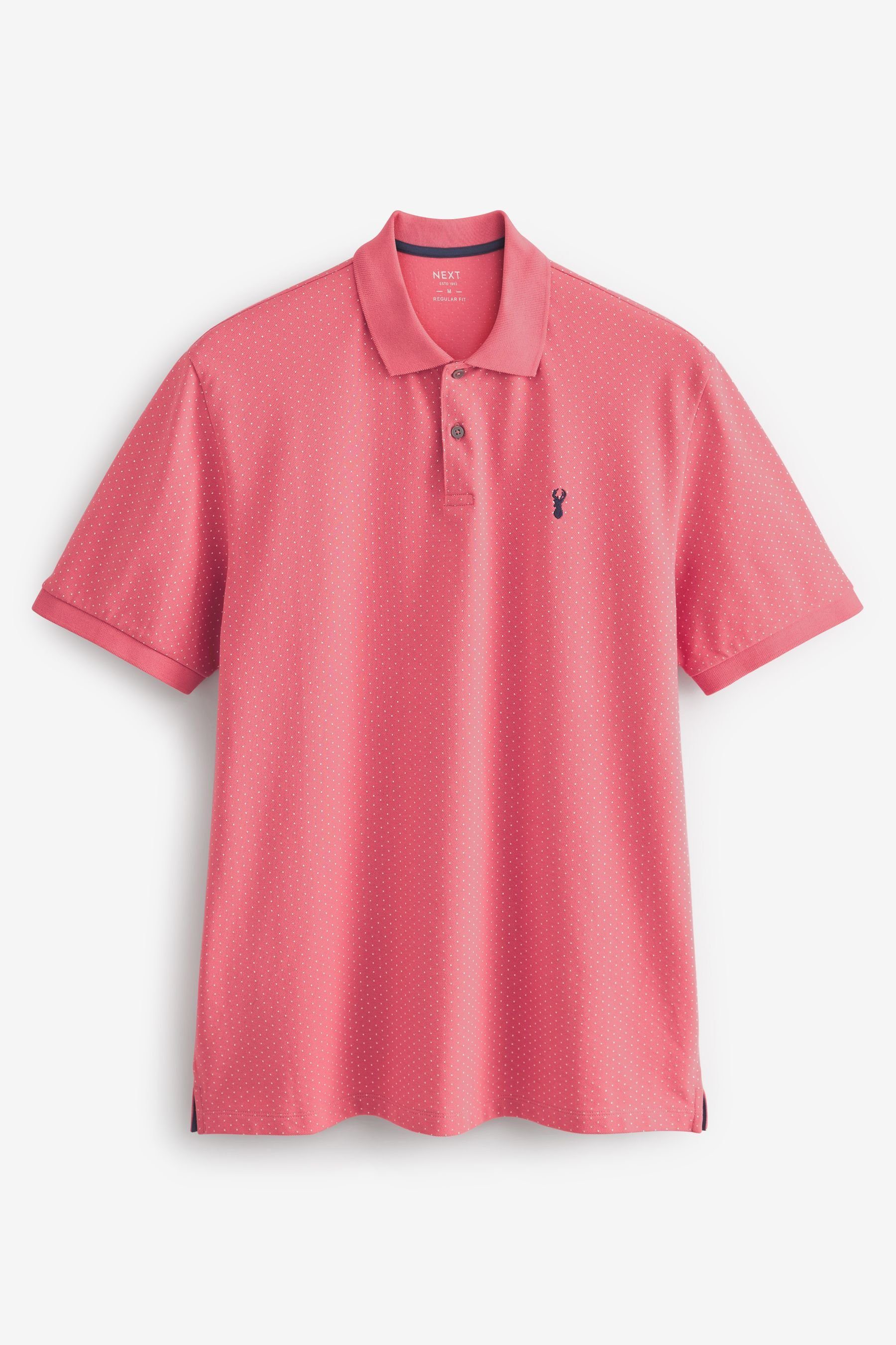 (1-tlg) Pink Piqué-Poloshirt Next Dot Print Poloshirt
