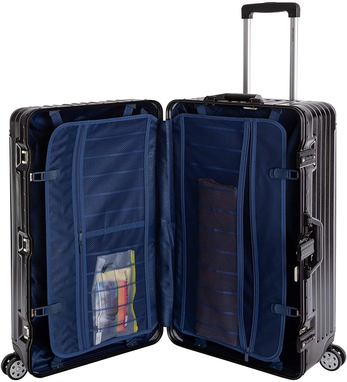 Travelhouse Hartschalen-Trolley London Sports Trunk, 4 Rollen, TSA Zahlenschloss Alu-Rahmen Schnappverschluss Polycarbonat-Hartschale