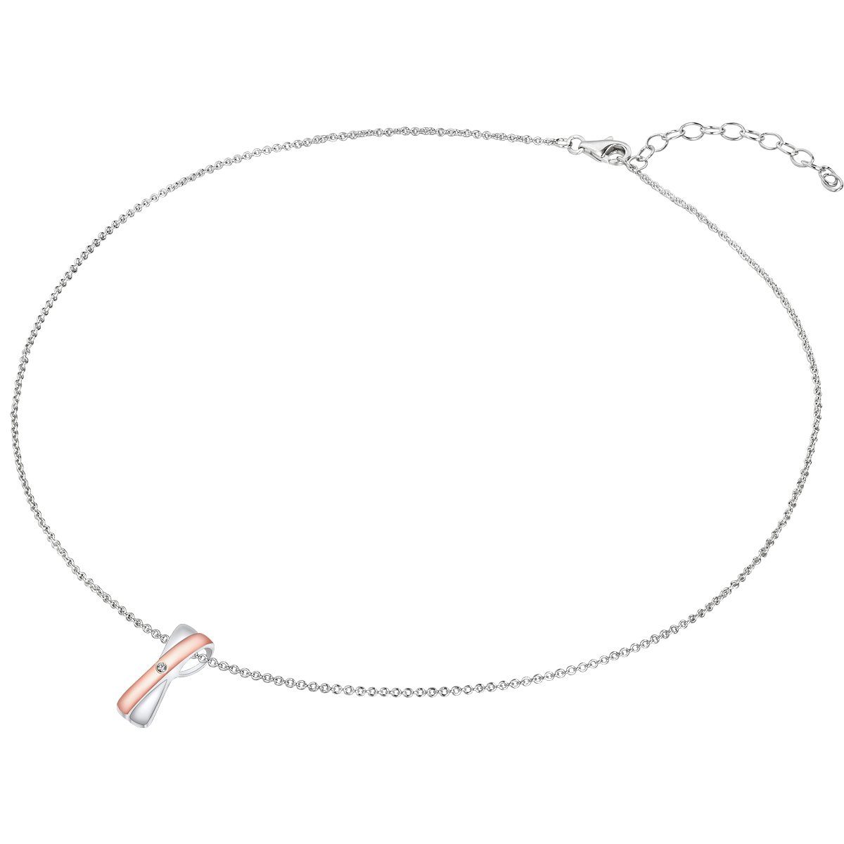 Rafaela Donata Collier silber/roségold, mit Diamant günstig online kaufen