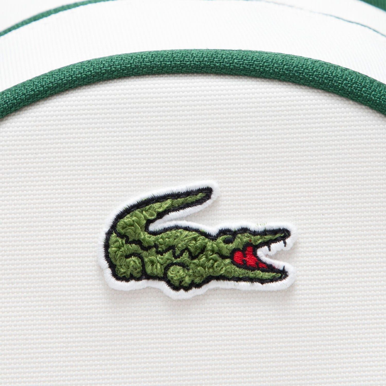 Lacoste Kinderrucksack Lacoste Kids kleiner Rucksack creme grün mit flauschigem Krokodil-Logo