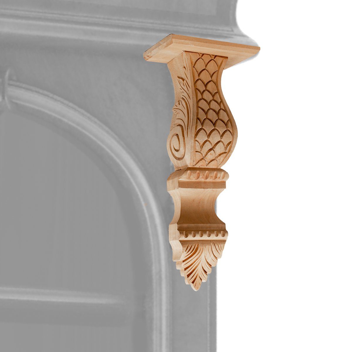 Antikas Möbelbeschlag Ornament,Schrankdeko, Dekoration, Holz, beige, H44,5xB18,0cm