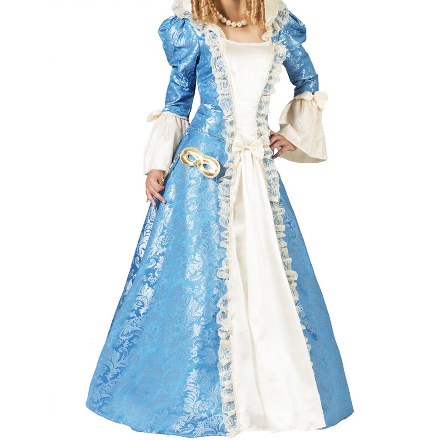 Funny Fashion Kostüm Barock Kostüm 'Johanna' für Damen, Hellblau
