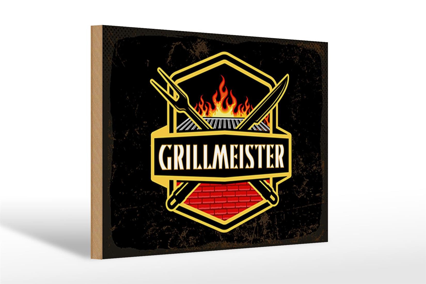 Holzbild Spruch 30x20cm Grillmeister