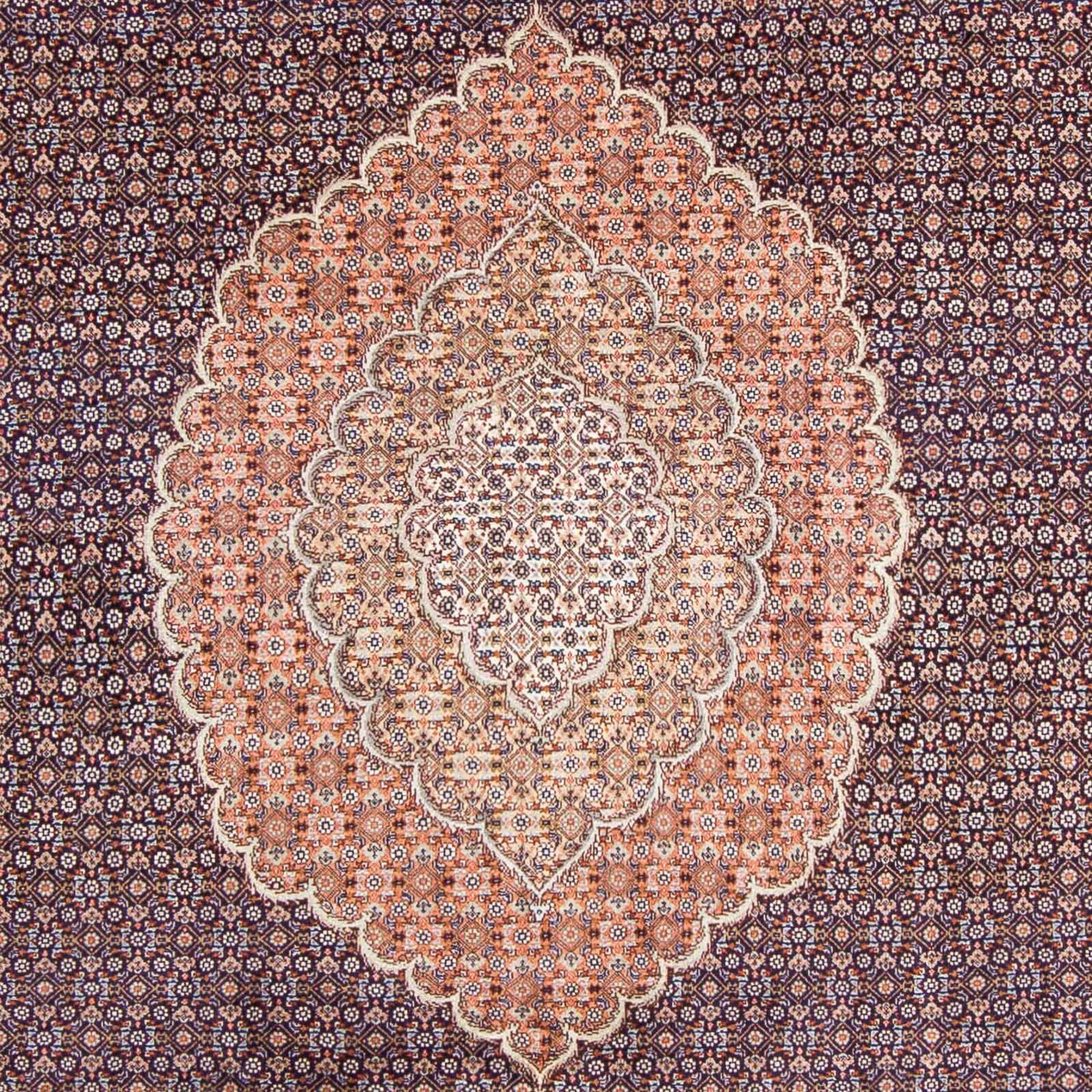 Orientteppich Perser - Täbriz Einzelstück dunkelblau, Handgeknüpft, morgenland, 10 mm, mit - x Zertifikat - cm 205 296 rechteckig, Wohnzimmer, Höhe