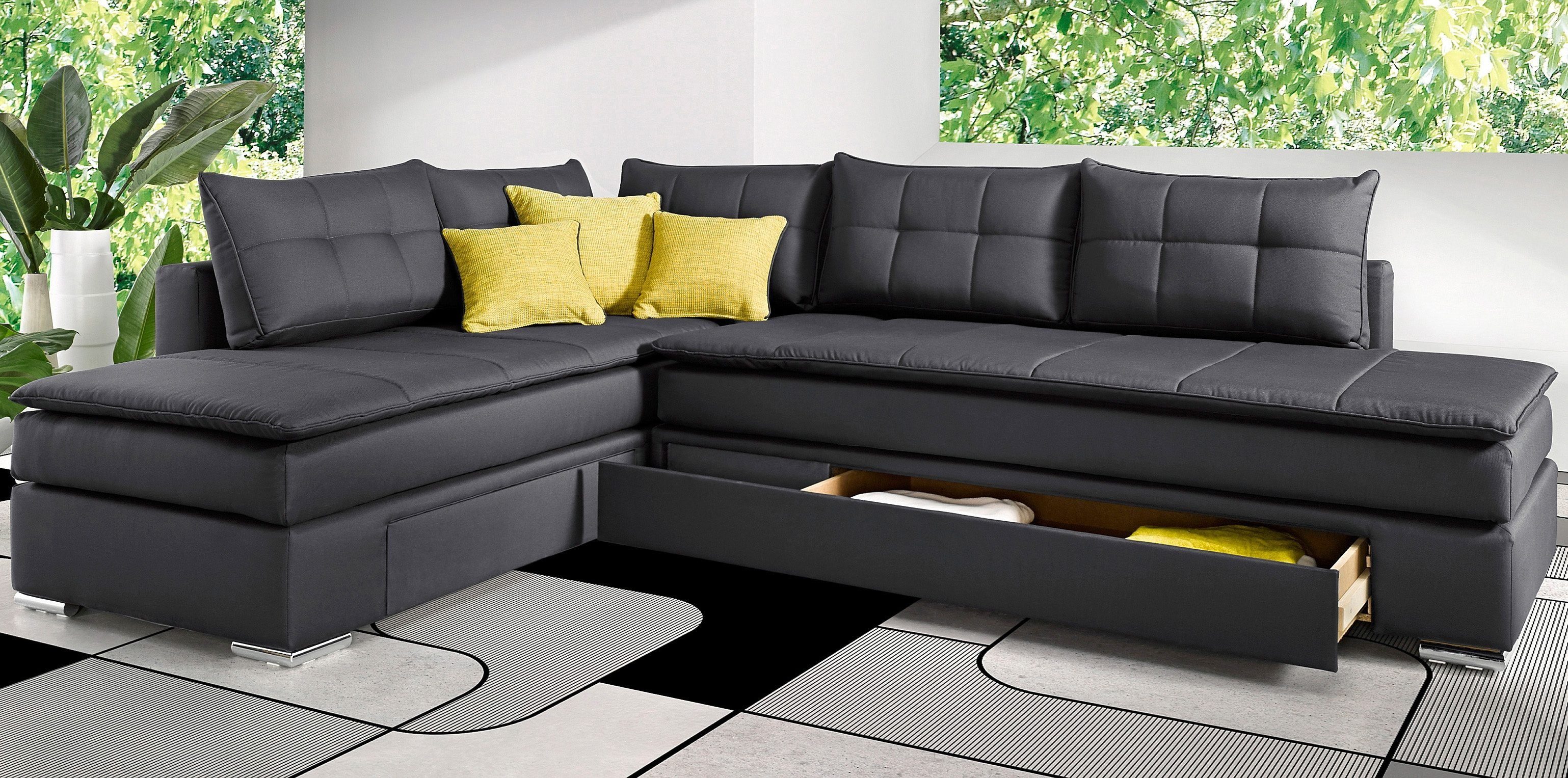 INOSIGN Ecksofa "Boxspringbett Night & Day L-Form mit Dauer-Schlaffunktion günstig online kaufen