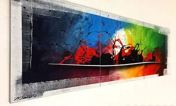 WandbilderXXL XXL-Wandbild Colorful World 210 x 70 cm, Abstraktes Gemälde, handgemaltes Unikat