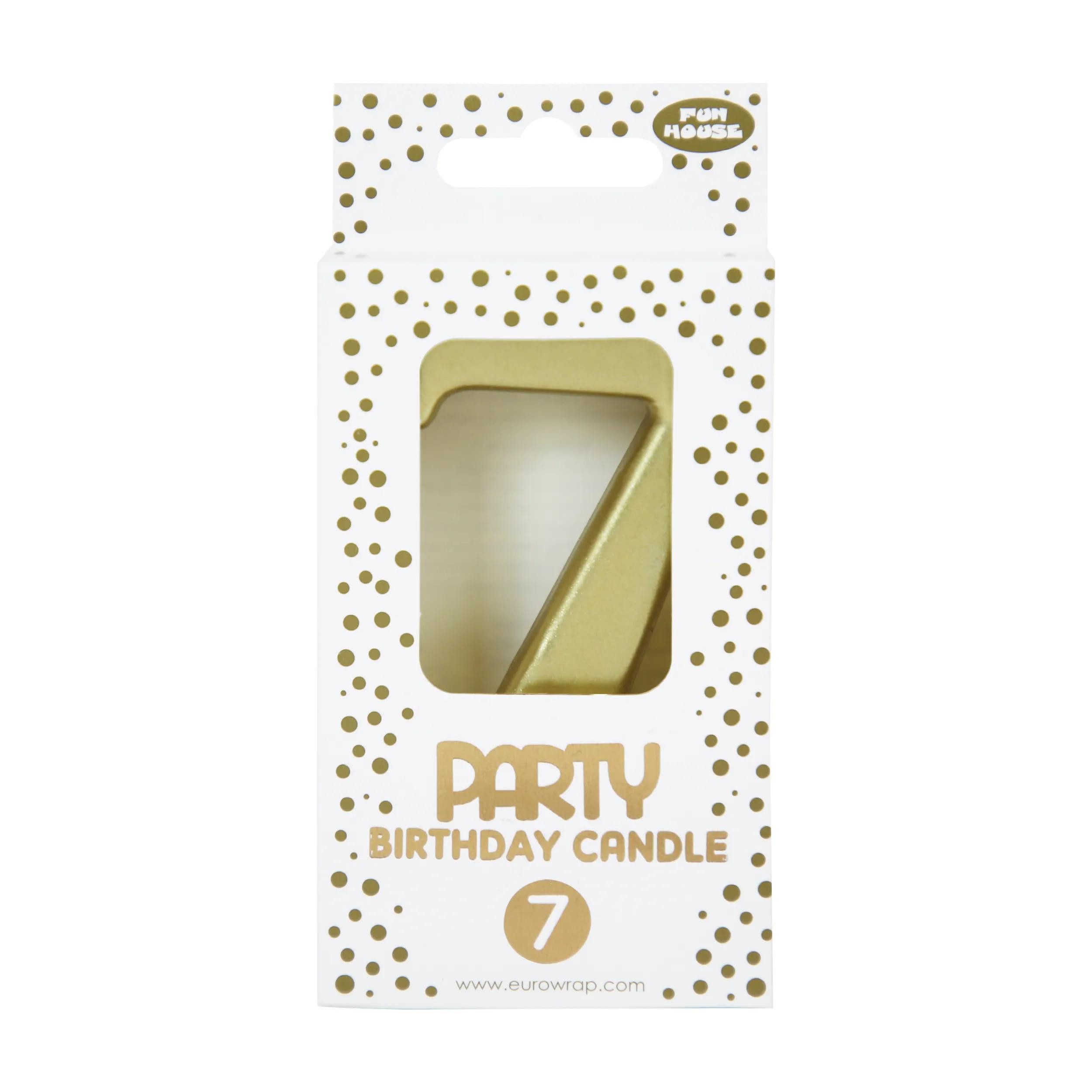 Kerzenhalter 6x Goldene Geburstagskerze 7 - 6,3x10,5 cm - Gold 33700-7C