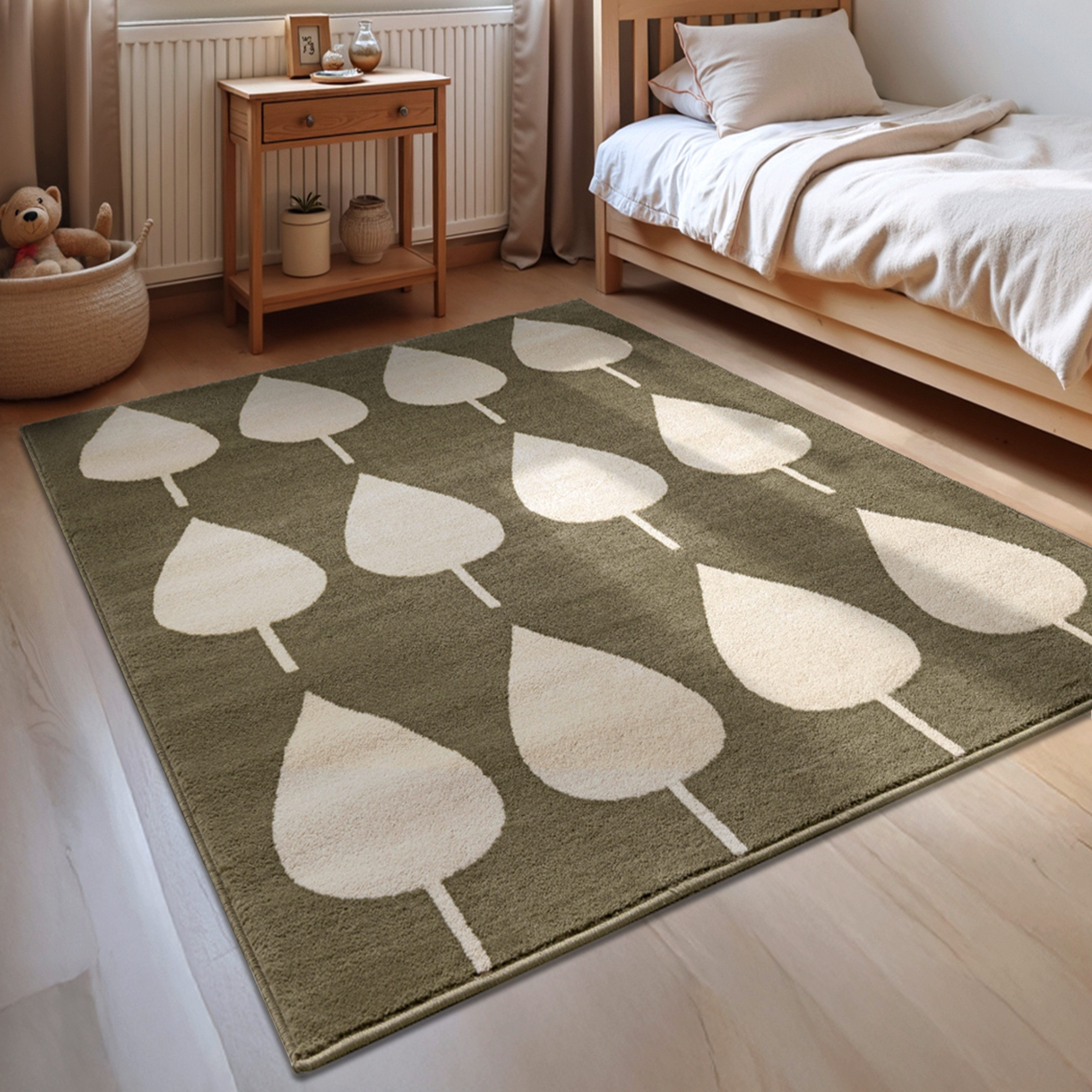 HANSE Home Kinderteppich Lovely Leaves, rechteckig, Höhe: 8 mm, Spielteppich, fest, Kinderzimmer, Kurzflor, Spielunterlage