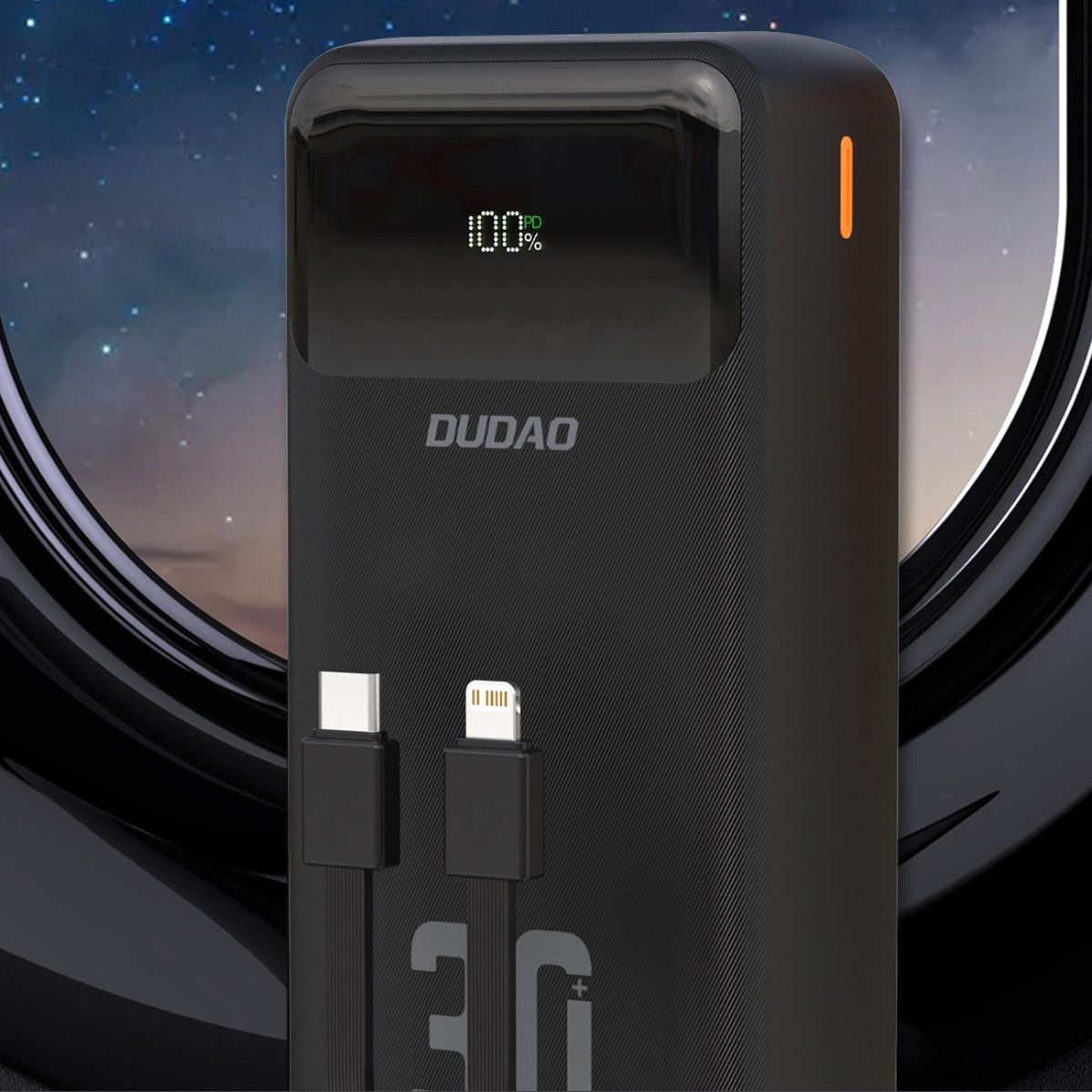 Dudao Dudao K15MAX 30000mAh PD 22.5W Powerbank mit integrierten Kabeln Powerbank Powerbank 30.000 mAh (5 V, 9 V, 12 V, 15 V V), 22,5 W PD & QC Schnellladung, 30 – Bild 3 von 5