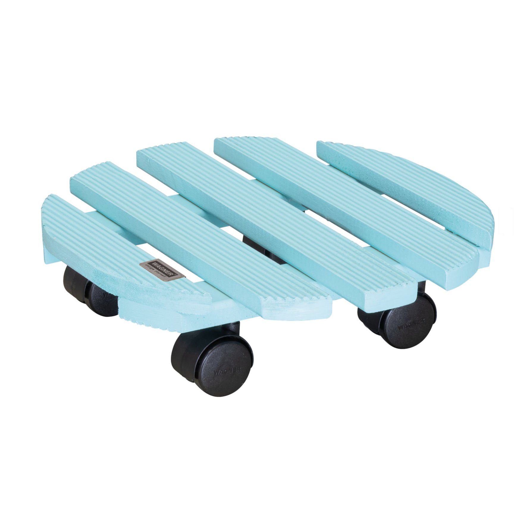 Pflanzenroller AQUA SPLASH rund und eckig I für Innenbereich & Außenbereich I diverse Größen I aus FSC® Massivholz, in aktueller Trendfarbe Aqua Splash / Türkis - Made in EU