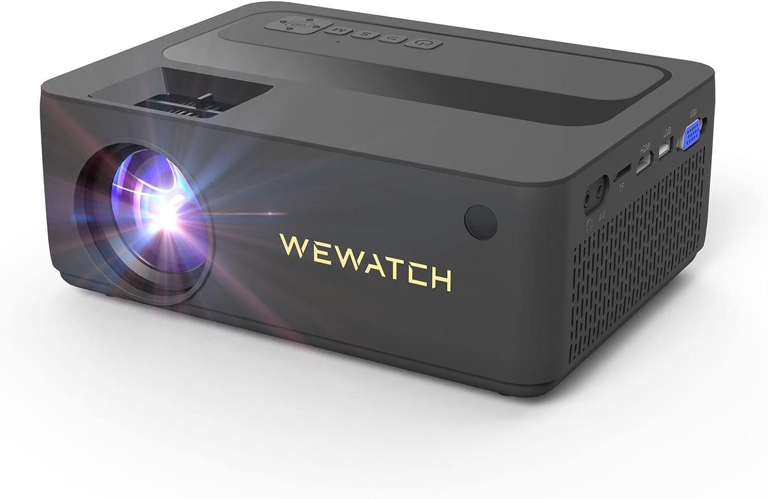 [Versand täglich außer an Feiertagen] WEWATCH Portabler Lumen TV Bluetooth 13500 1920 Stick/Smartphone) x Mini 1080 Projektor 280'' Beamer LED px, (1000:1, WiFi