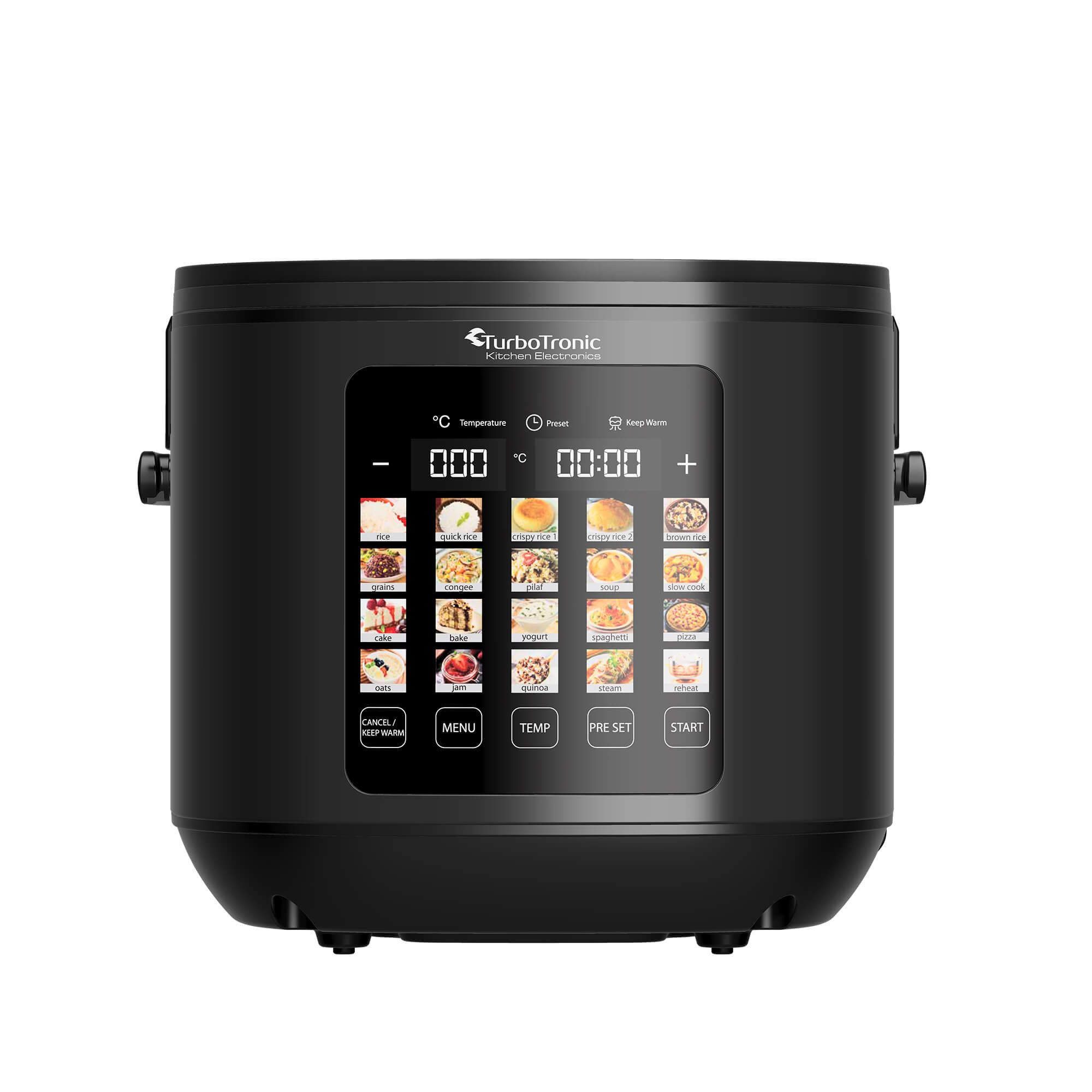 TurboTronic by Z-Line Multikocher elektrischer Dampf- und Schongarer Reiskocher Slow Cooker Multivarka, 860 W, 5 l Schüssel, 20in1 Schnellkochtopf perfekter Reis 5l Topf Keramikbeschichtung