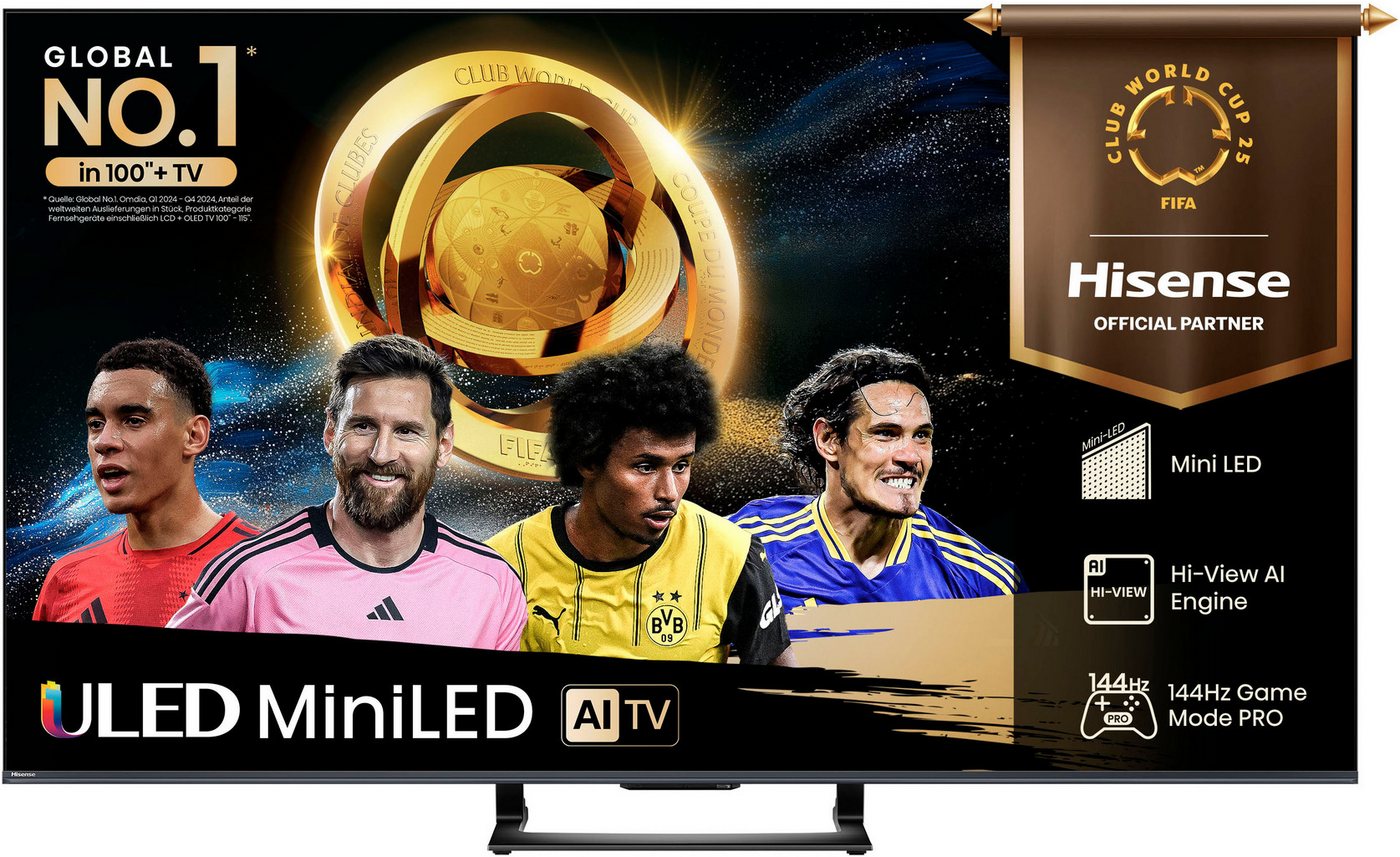 Hisense 55U7Q QLED Mini LED-Fernseher (139 cm/55 Zoll, 4K Ultra HD, Smart-TV, 4K UHD Mini LED) schwarz ! RABATT: 33.39% Hisense 55U7Q QLED Mini LED-Fernseher (139 cm/55 Zoll, 4K Ultra HD, Smart-TV, 4K UHD Mini LED) schwarz ! RABATT: 33.39%