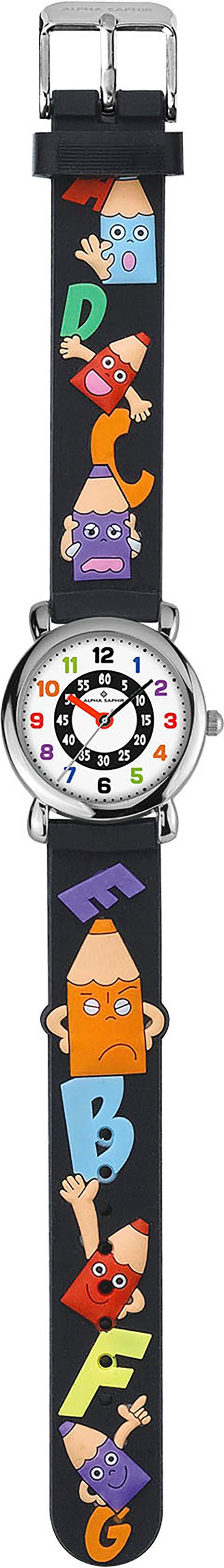 ALPHA SAPHIR Quarzuhr 394A, Armbanduhr, Kinderuhr, analog, ideal auch als Geschenk
