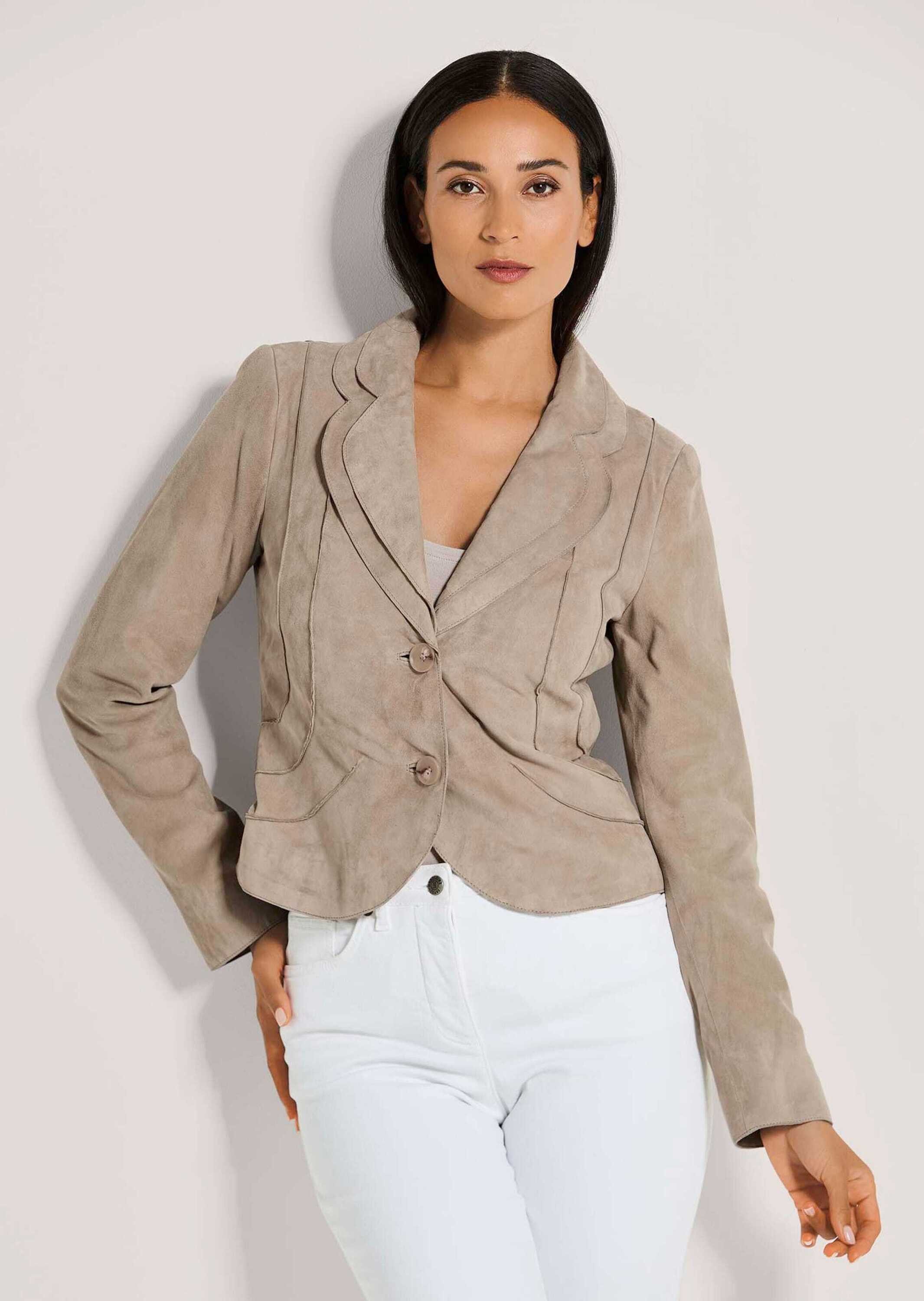 Lederjacke Kurzblazer aus Ziegenvelours-Leder