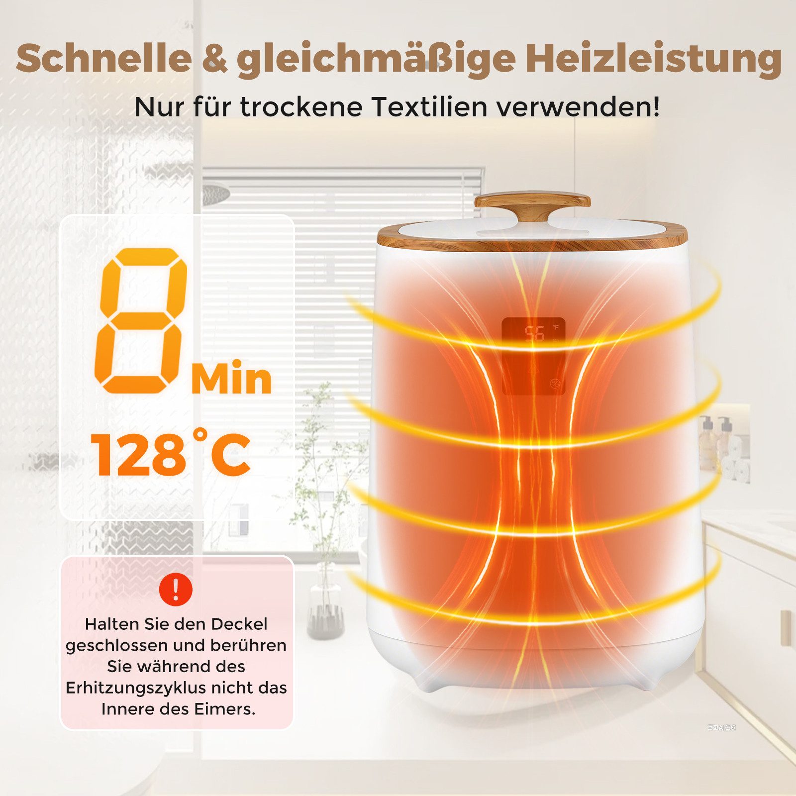 COSTWAY Badheizkörper, 18L Eimer Handtuchwärmer mit LED-Anzeige