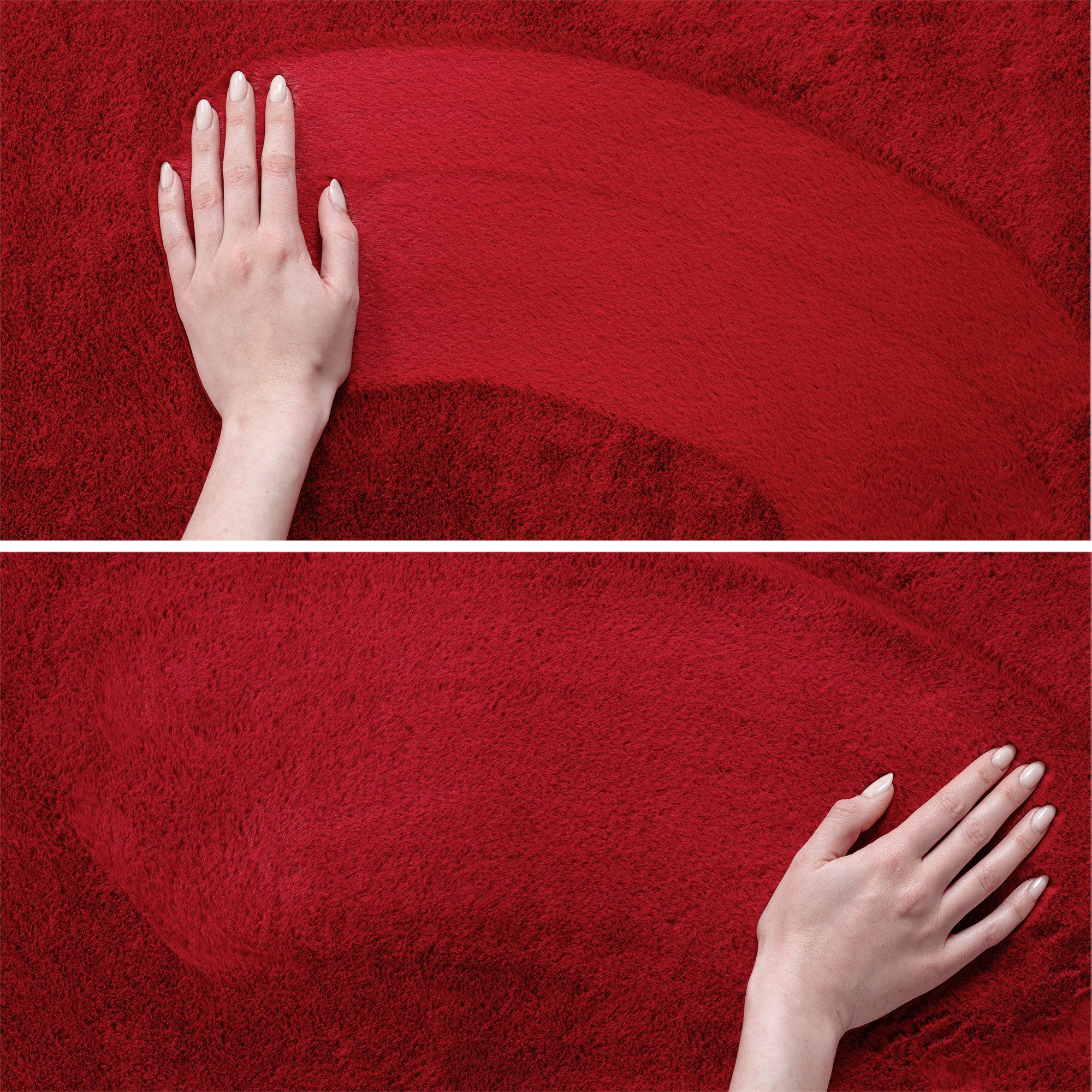 Carpettex Veloursteppich Unicolor - Einfarbig, Rund, Höhe: 11 mm, Perfekt geeignet für Wohnzimmer, Schlafzimmer,Küche,Kinderzimmer