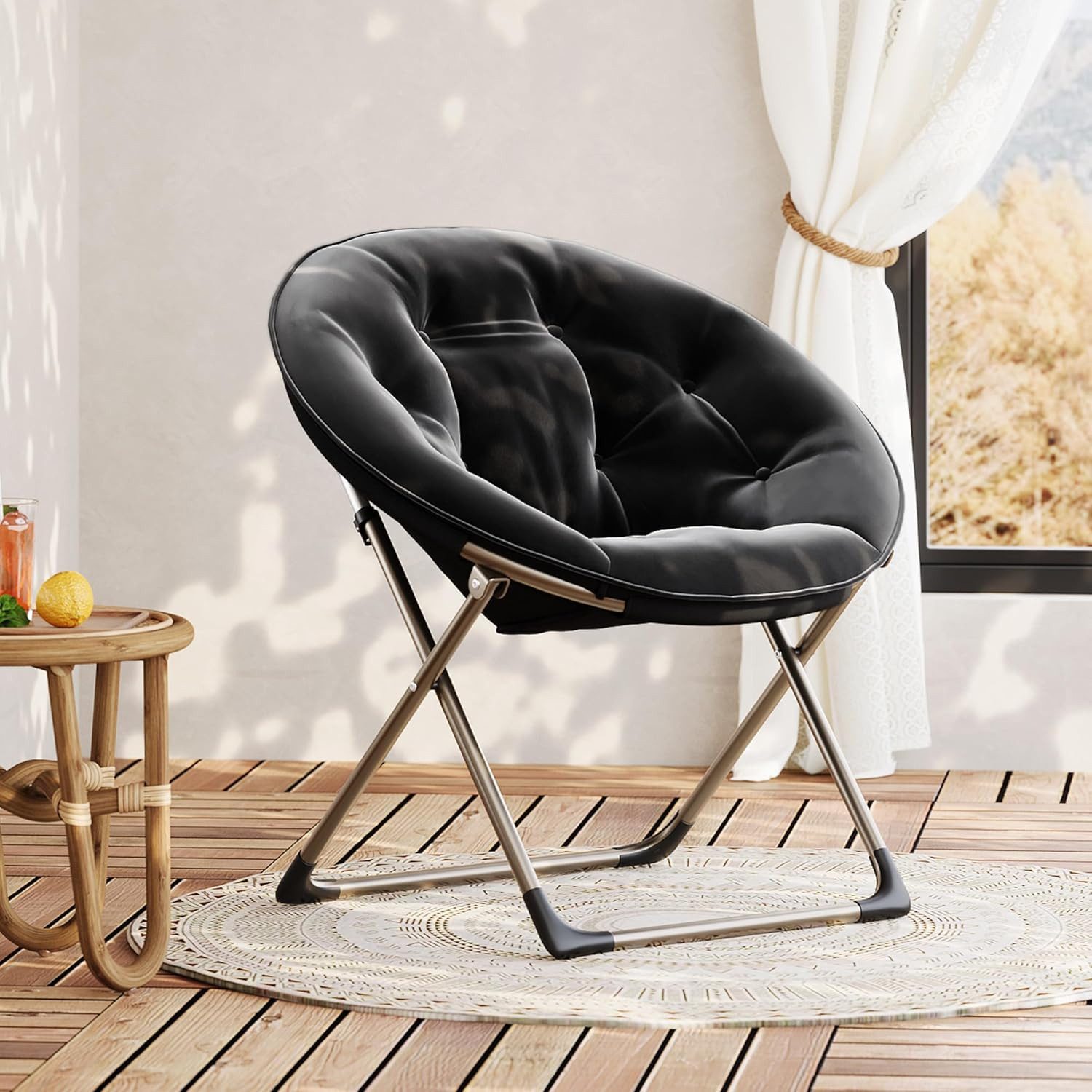 GarveeMore Relaxsessel gepolsterter Lazy-Sofa-Sessel für Schlafzimmer,Wohnzimmer, extragroßer Bequemer weicher Klappliegestuhl mit Metallgestell