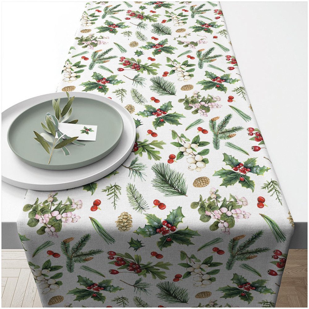 Ambiente® Tischläufer Winter greenery (1-tlg, 1-teilig), Tischläufer Tischd günstig online kaufen