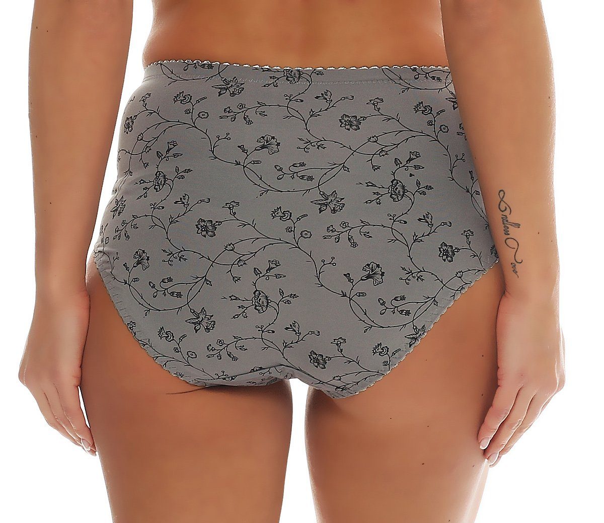 Cocain underwear Taillenslip Damen (Spar-Pack, 2-St) grau Schleife kleine Microfaser Slip Leichter Allovermotiv Shape-Effekt