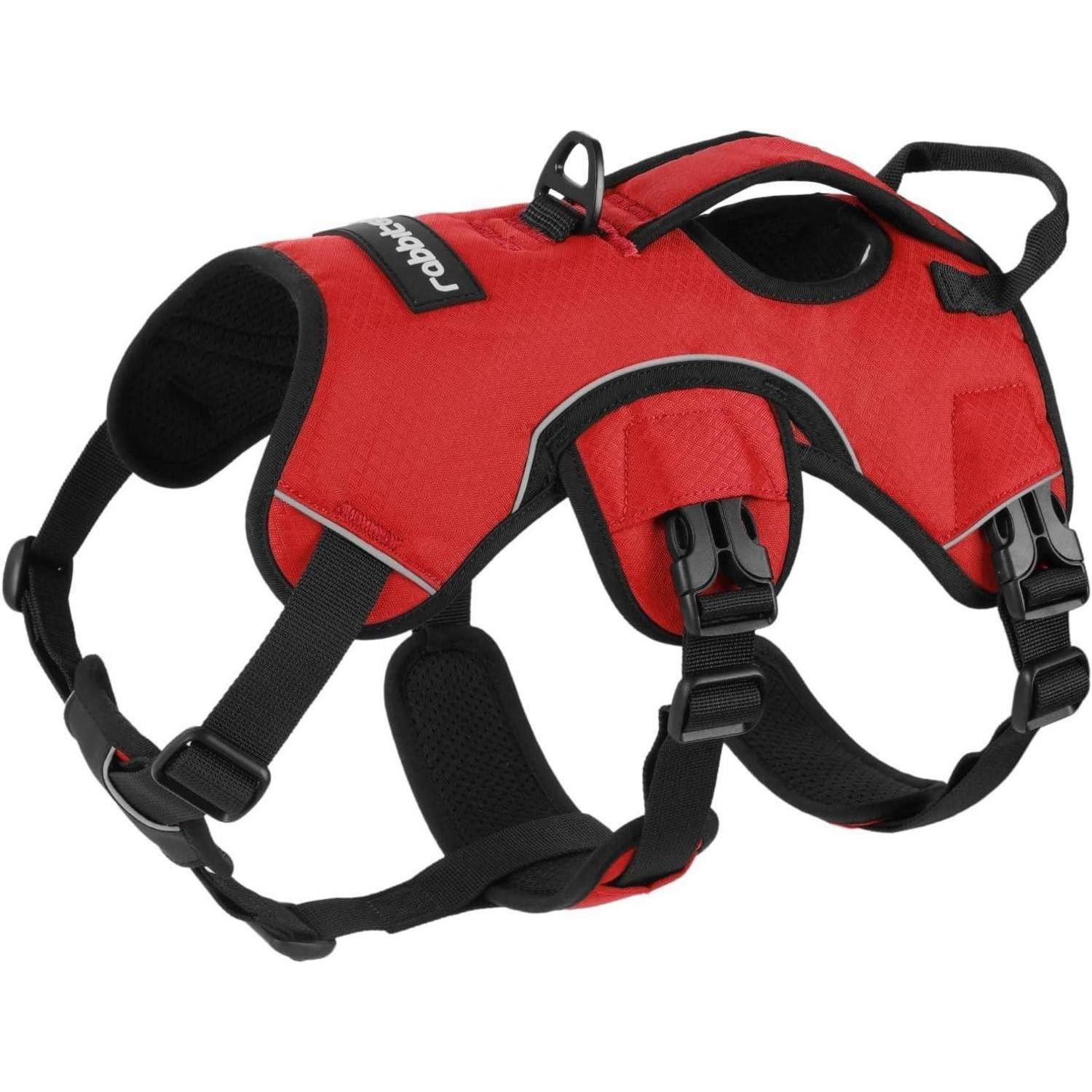 LuxusKollektion Hunde-Sicherheitsgeschirr Hundegeschirr Ausbruchsicher Atmungsaktiv XL (1er Pack) Rot, Textil