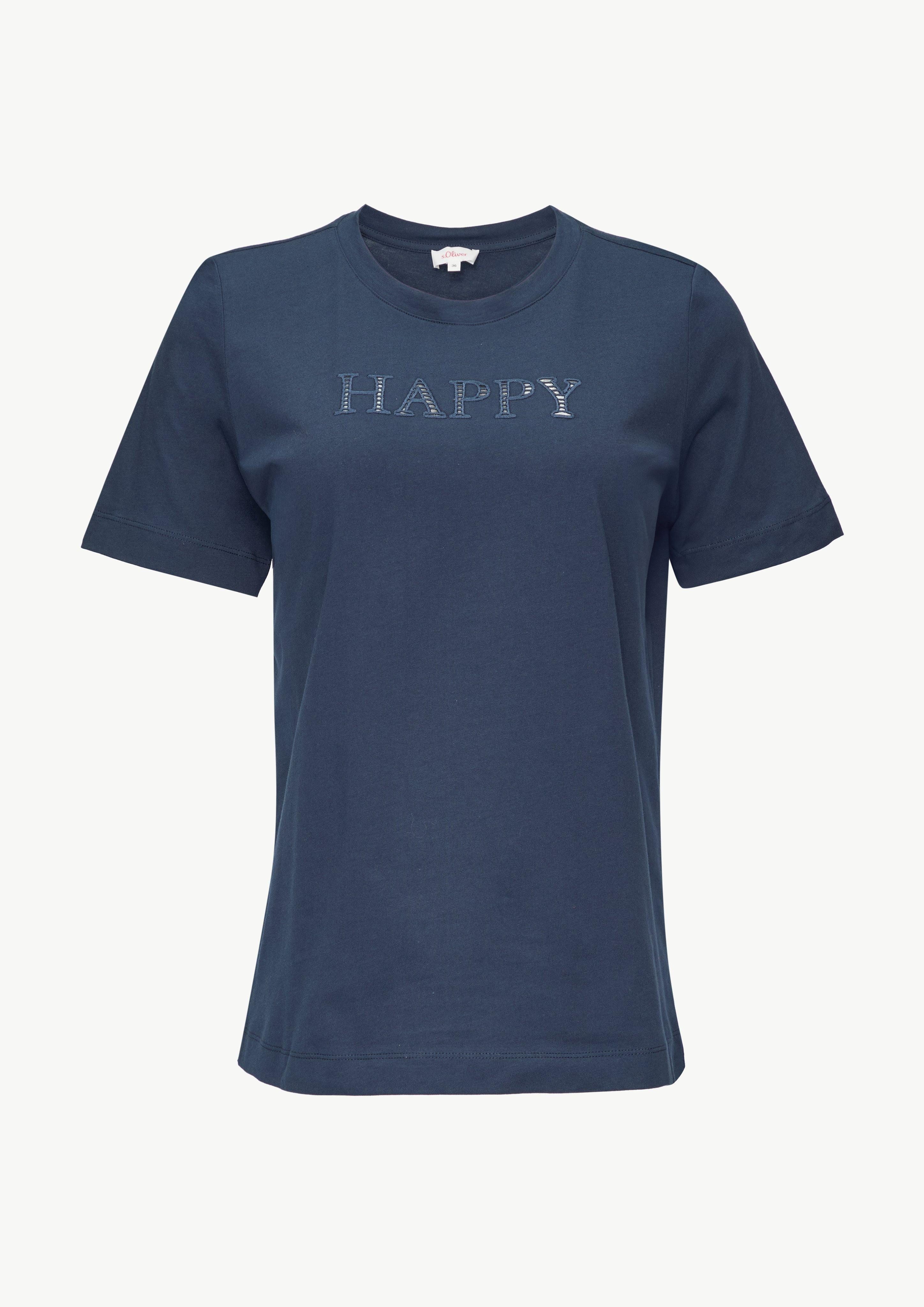 s.Oliver Kurzarmshirt Relaxed Fit-Shirt mit Schriftprint günstig online kaufen