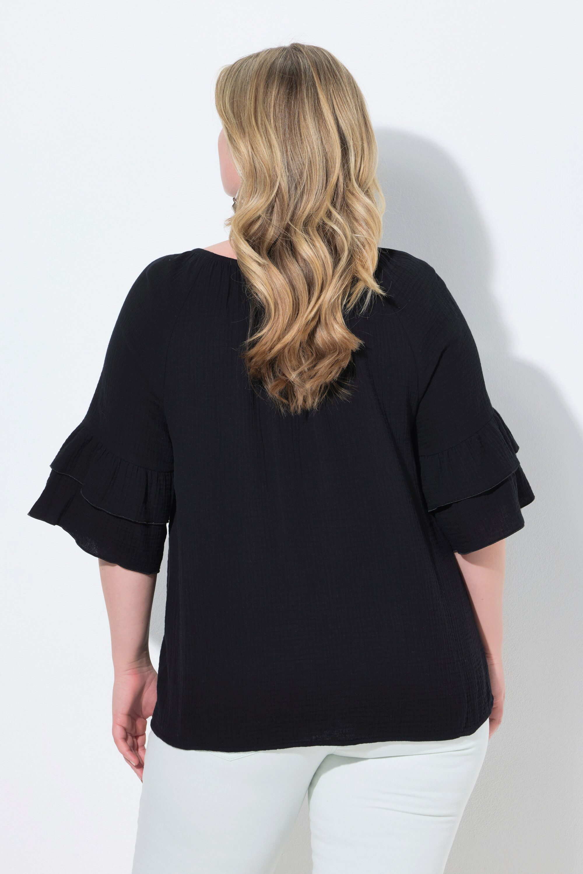 MIAMODA Longbluse Bluse A-Linie Musselin