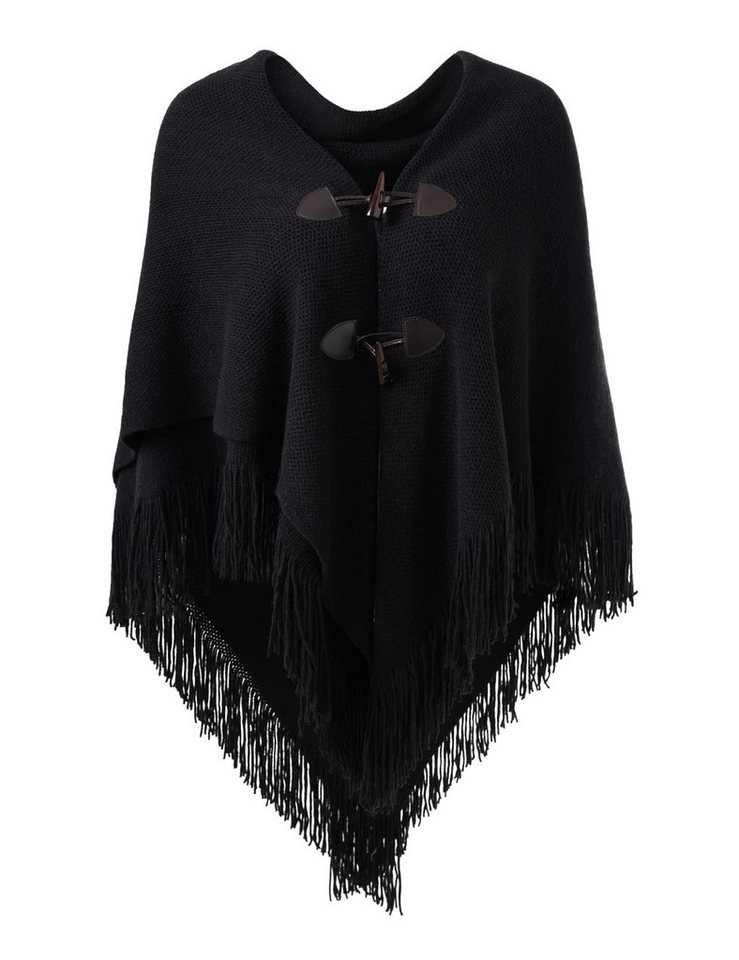 Autrucker Poncho Damen Poncho Schal, Kuscheliges Oversize Cape mit offener Front (1-St) Weicher Schulterumhang für Herbst und Winter