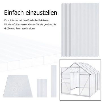 AUFUN Hohlkammerplatte Polycarbonat transparente Kammerplatten, 10,25 m²