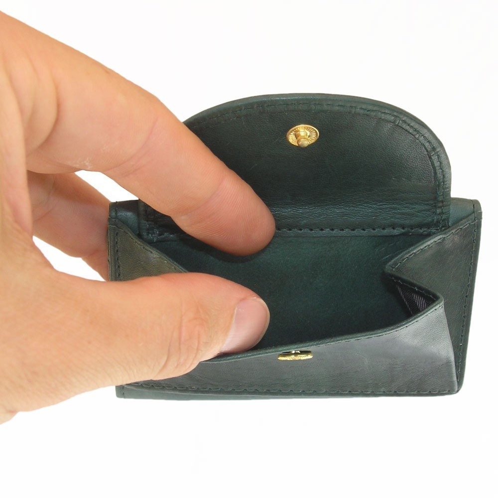 BRANCO Mini Geldbörse Kleine Geldbörse / Mini-Portemonnaie, Leder, Jäger-Grün, Branco 105