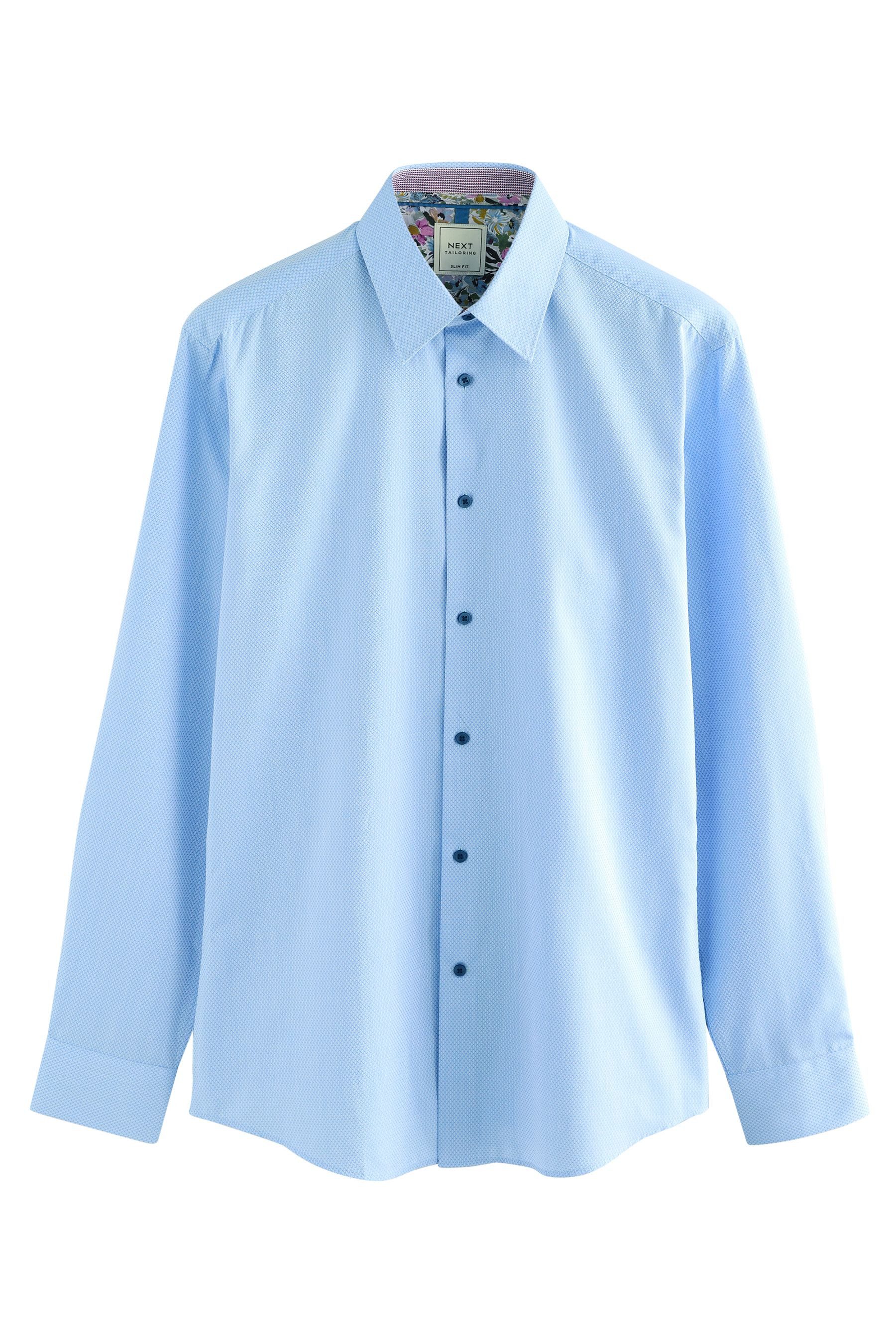 Next Langarmhemd Pflegeleichtes Slim Fit Hemd mit Paspeln (1-tlg) günstig online kaufen