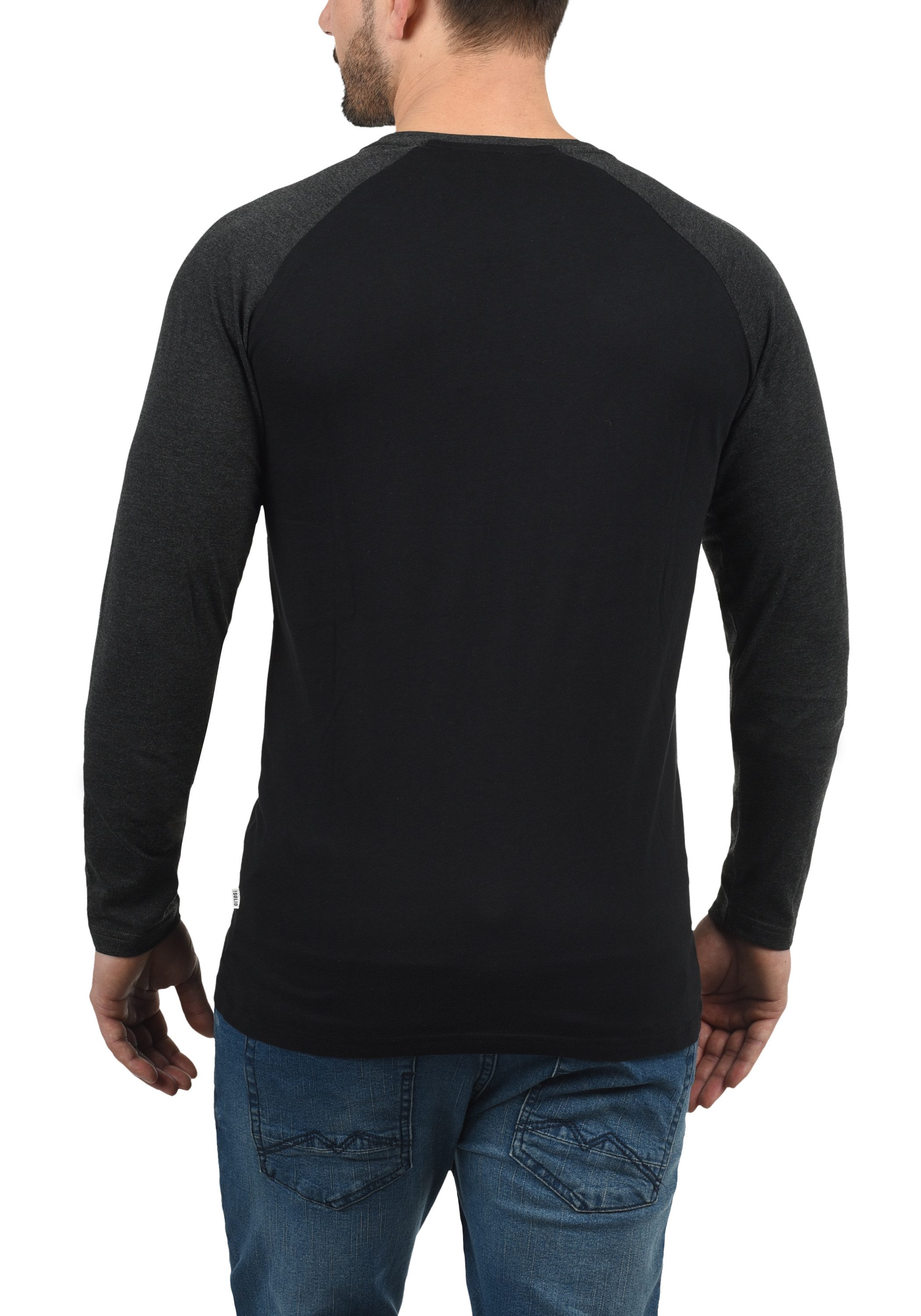 !Solid Rundhalsshirt SDBastien Longsleeve im Baseball-Look