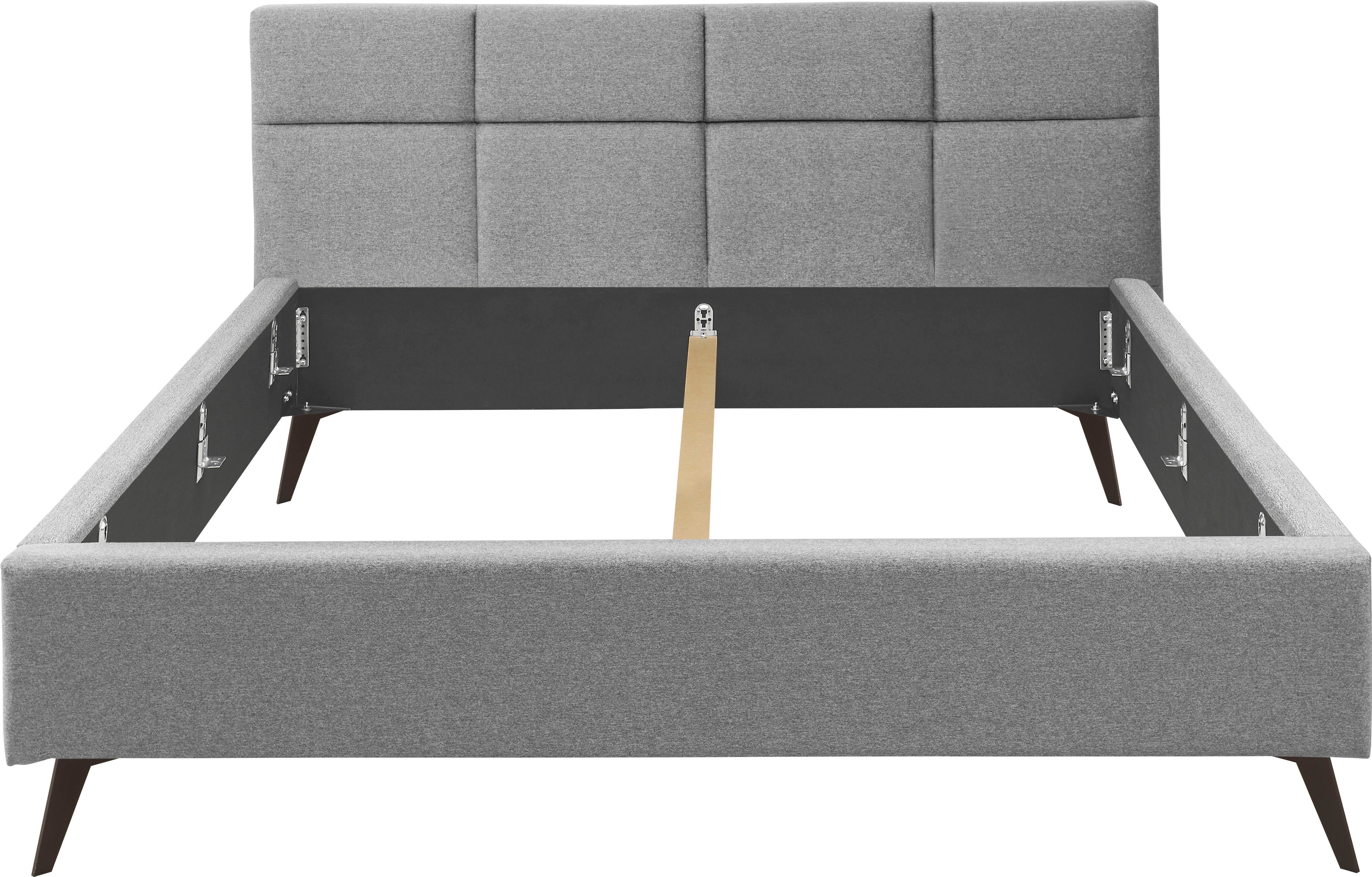 set one by Musterring Polsterbett Cary, wahlweise mit Matratze und Lattenrost, Füße Metall schwarz