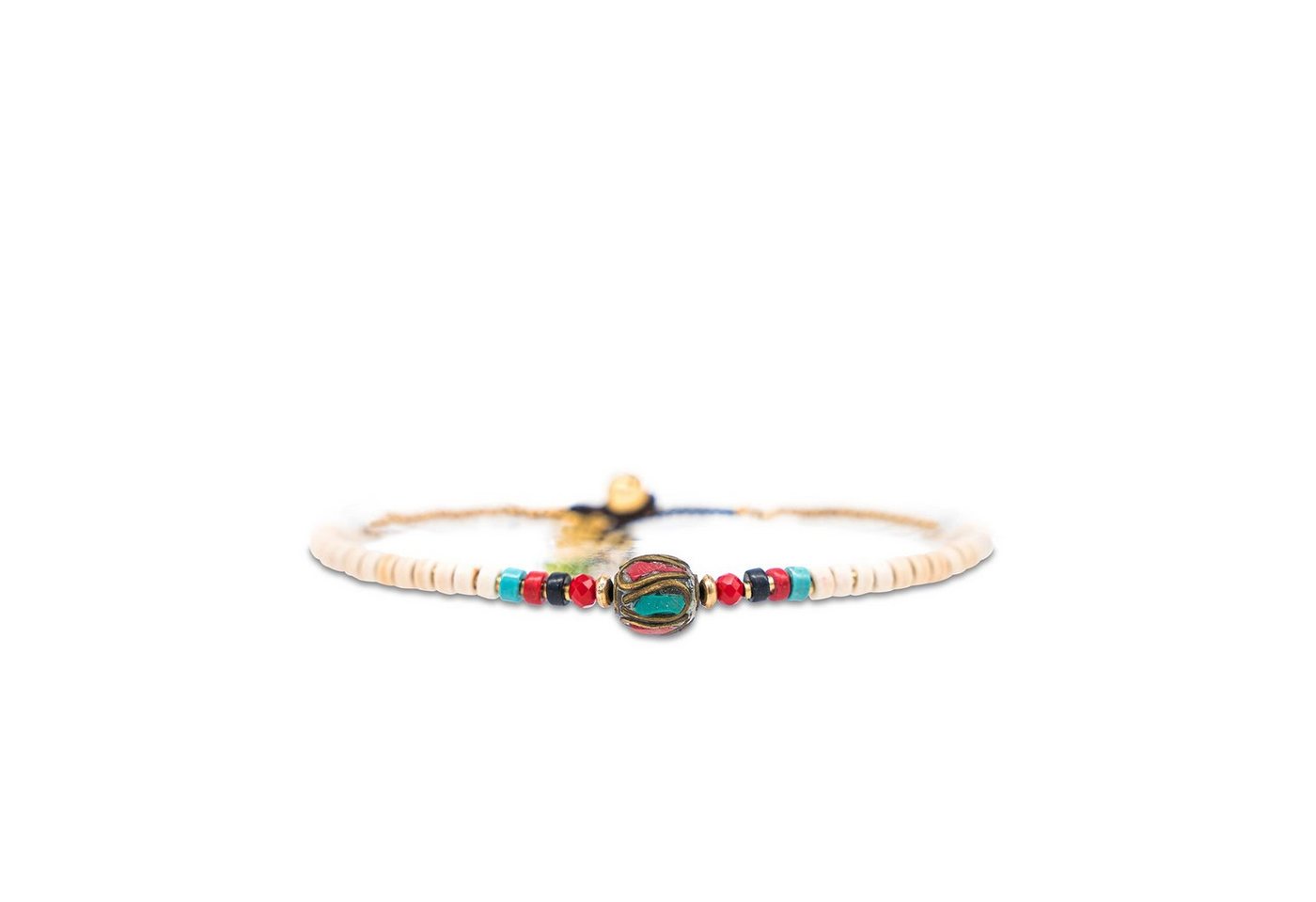 Made by Nami Fußkette Surfer Fußkettchen mit Perlen Damen & Mädchen Boho Fußkette, Hippie Fußkettchen Festival Schmuck