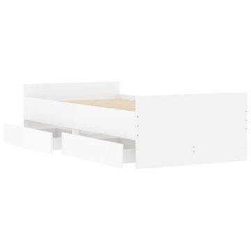 vidaXL Bett Bett mit Schubladen Weiß 75x190 cm
